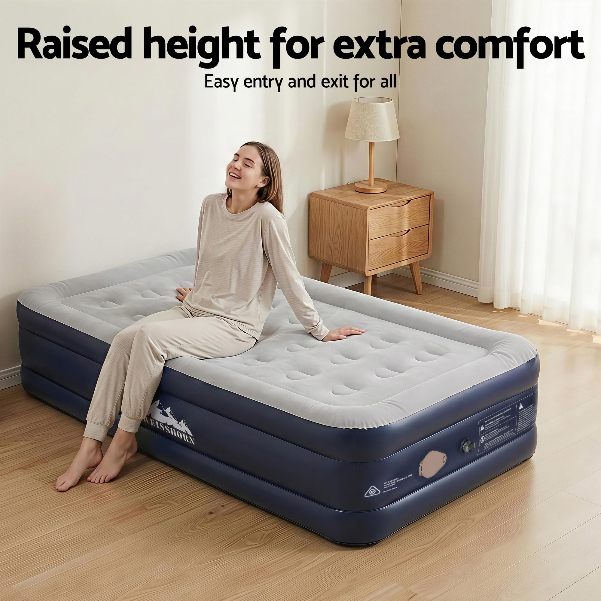 Weisshorn Air Mattress Single Inflatable Bed 46cm Air bed Cube