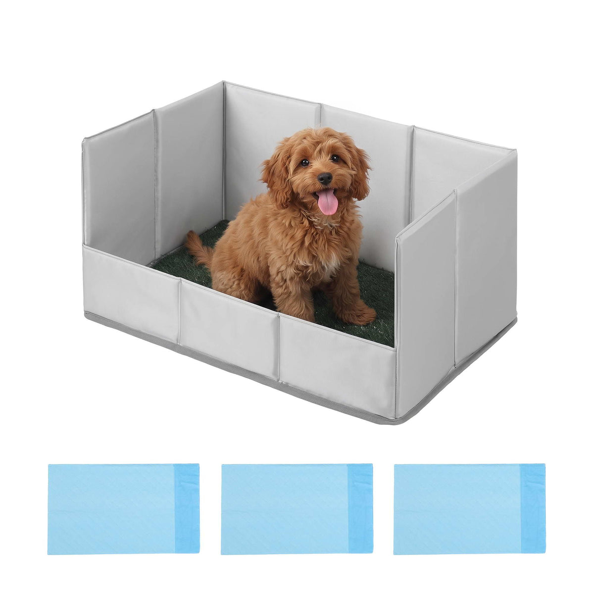 Prime Turf Foldable Dog Grass Potty Pad High Wall Tray for Apartment Balcony RV travel