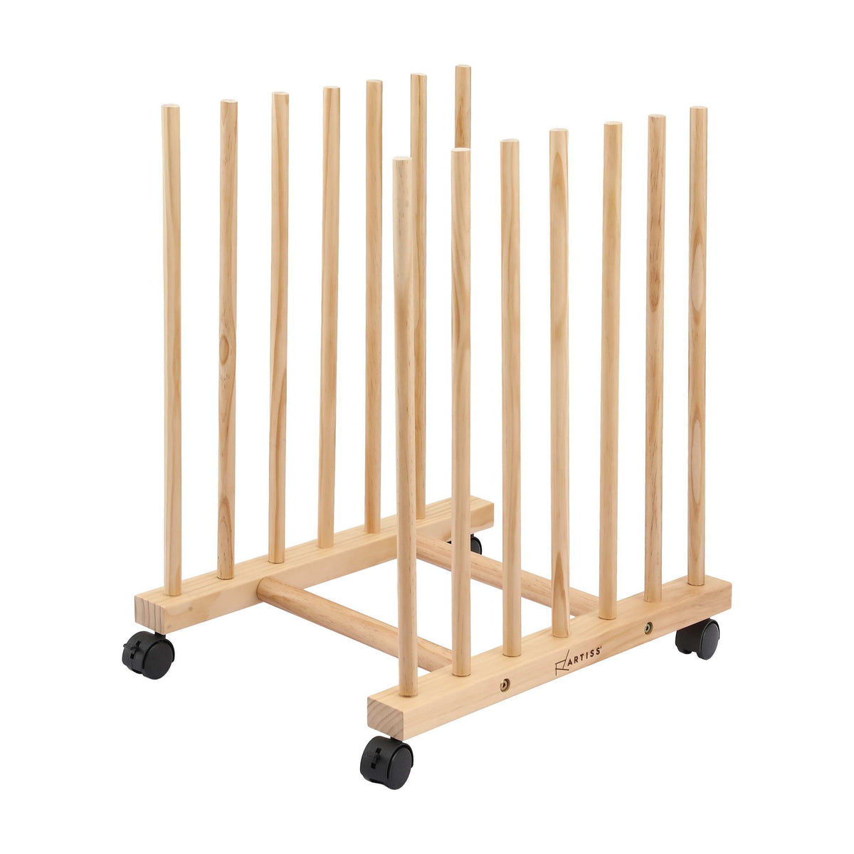 Artiss Wooden Art Drying & Canvas Storage Rack with Caster Wheels for Studio,Galleries,Classroom