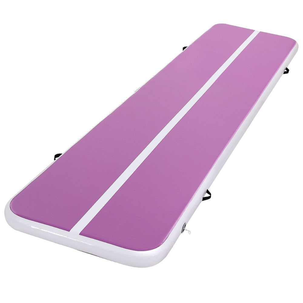 Everfit 4M Air Track Gymnastics Tumbling Exercise Yoga Mat W/ Pump Inflatable Purple