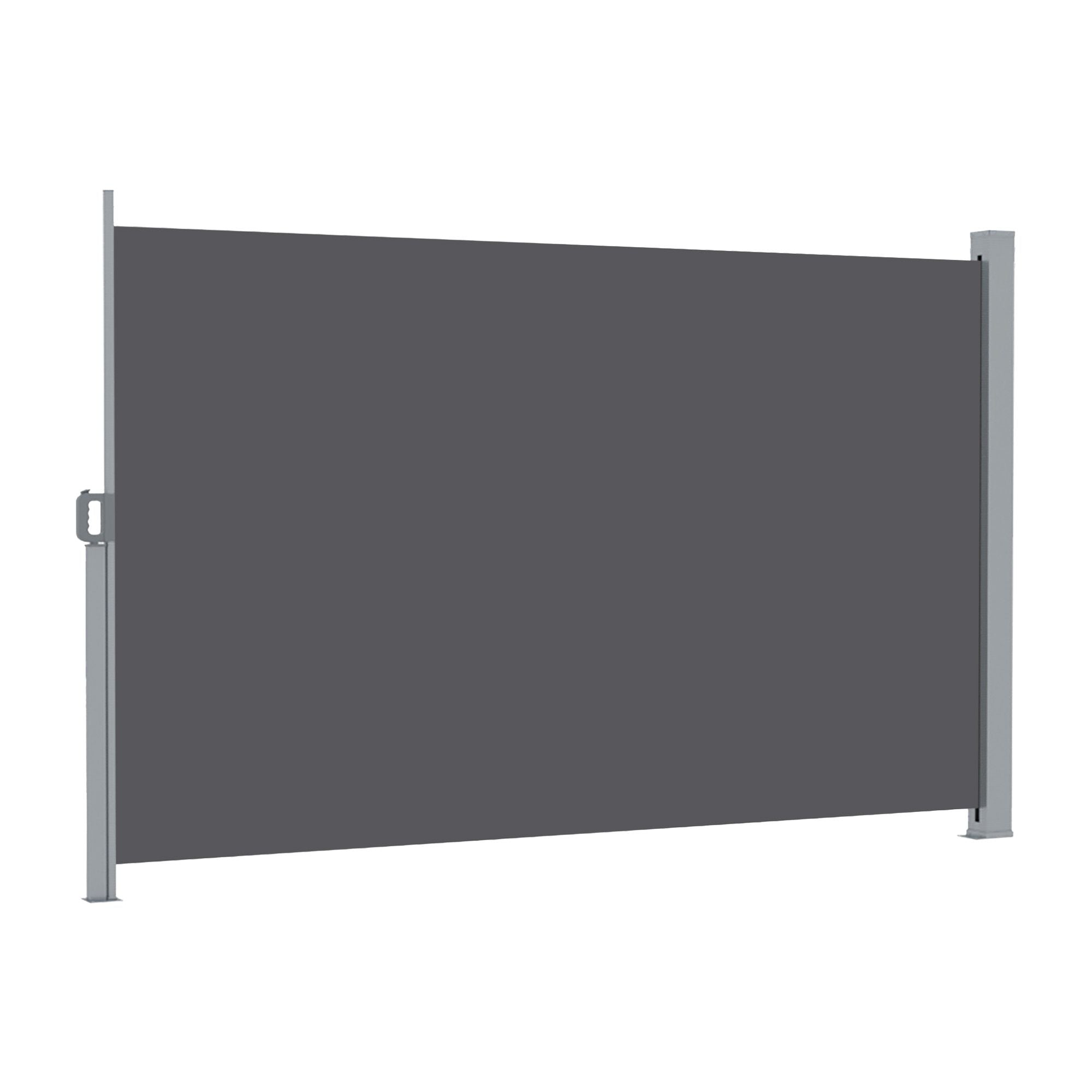 Instahut 2X3.5M Side Awning Retractable Privacy Screen Outdoor Sun Shade Grey