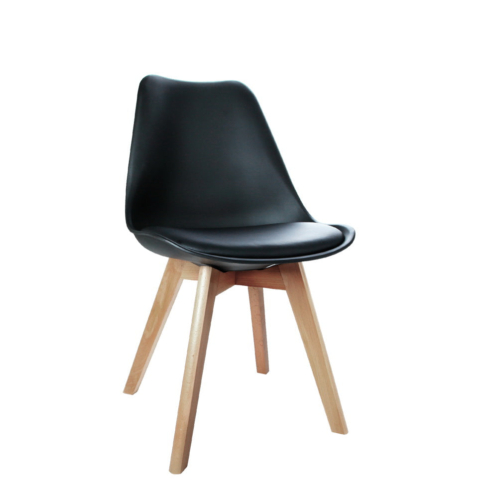 Artiss Dining Chairs Set of 4 Black Leather DSW