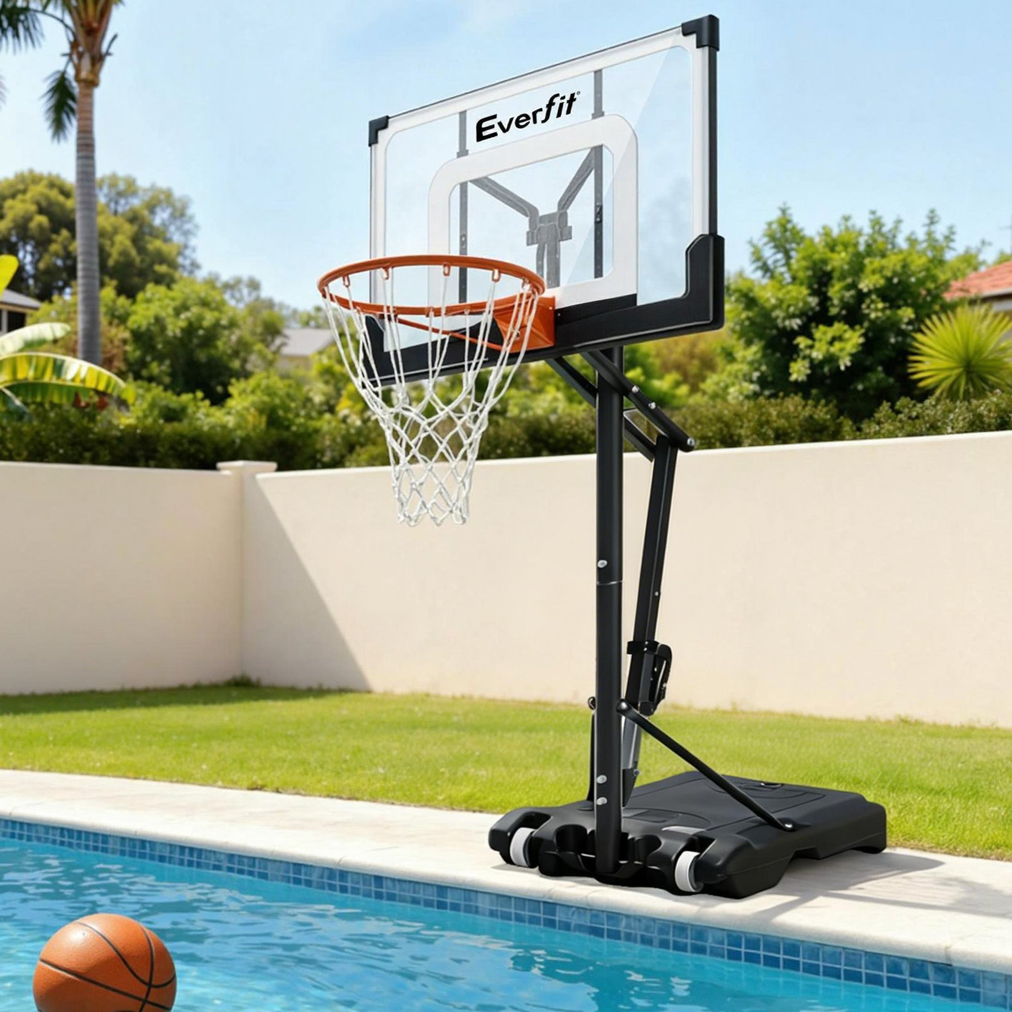 Everfit Portable Basketball Hoop Adjustable Pool Goal System Backyard 1.05M-2.1M