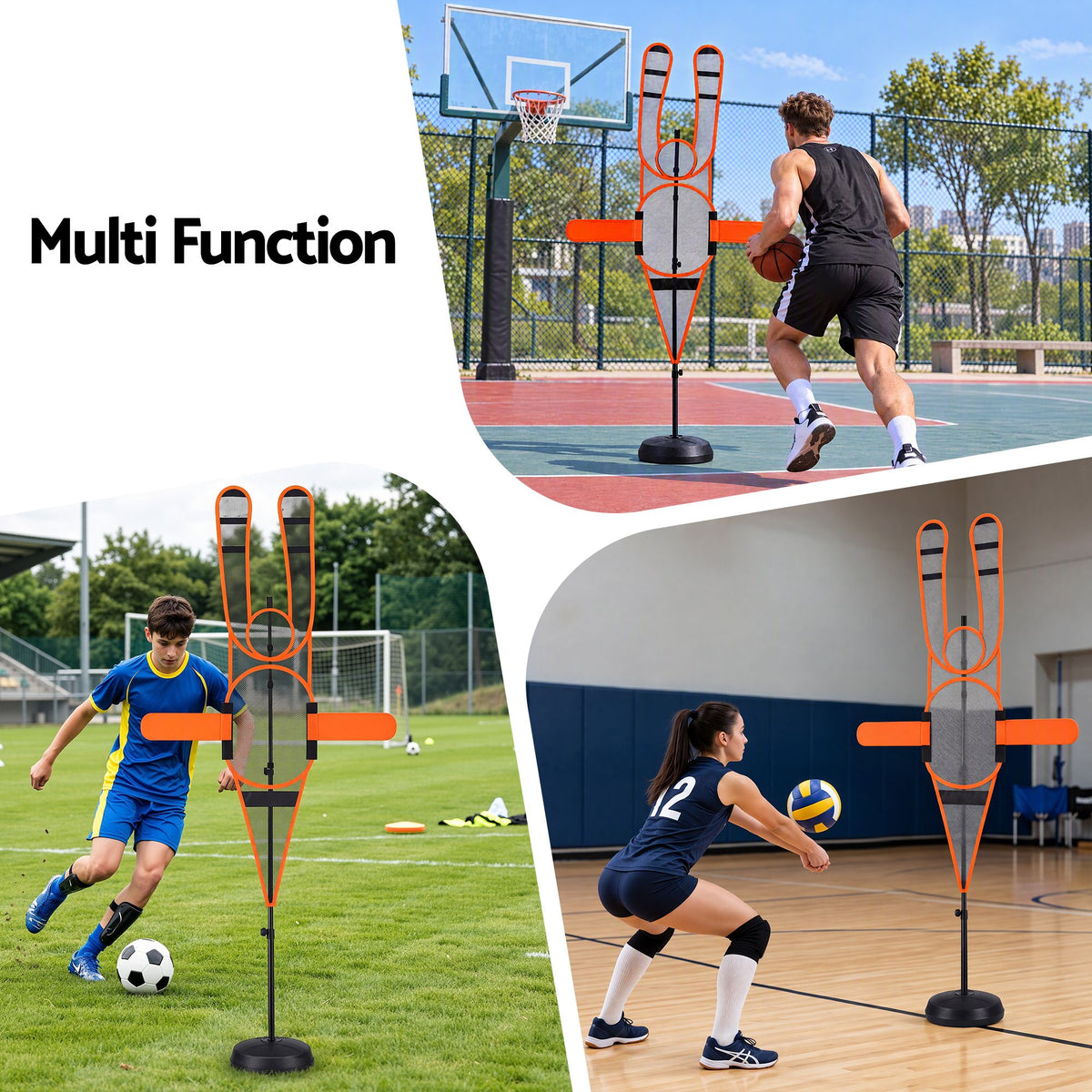 Basketball Defender Dummy 155-275cm Adjustable Shooting Passing Training Mannequin Black Orange