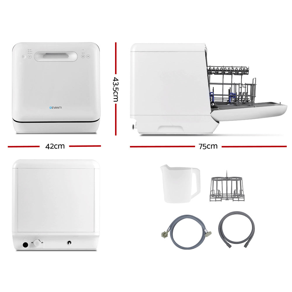 Devanti Benchtop Dishwasher 3 Place Bench Top Countertop Dish Washer Cleaner