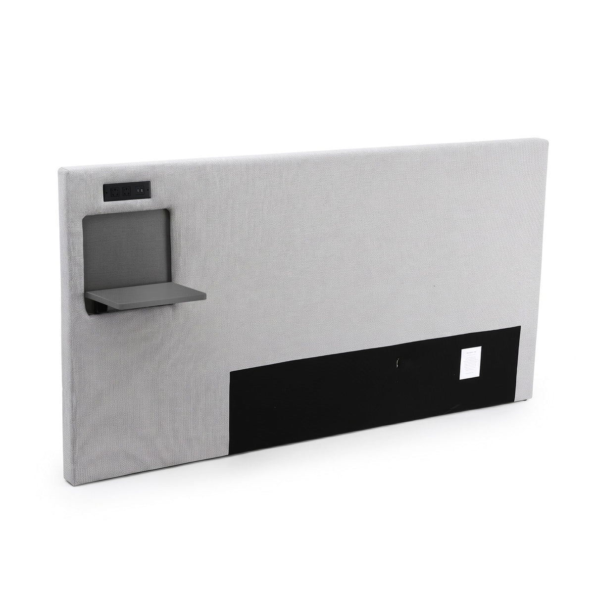 Artiss Queen Headboard Upholstered Foldable Table Charging Station Grey
