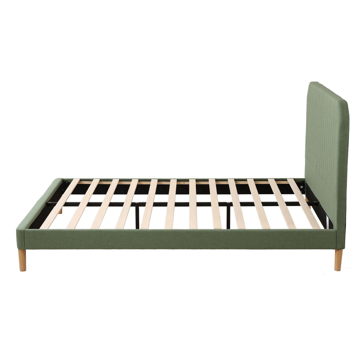 Artiss Double Bed Frame, Green Fabric, Padded Headboard, 300kg Capacity