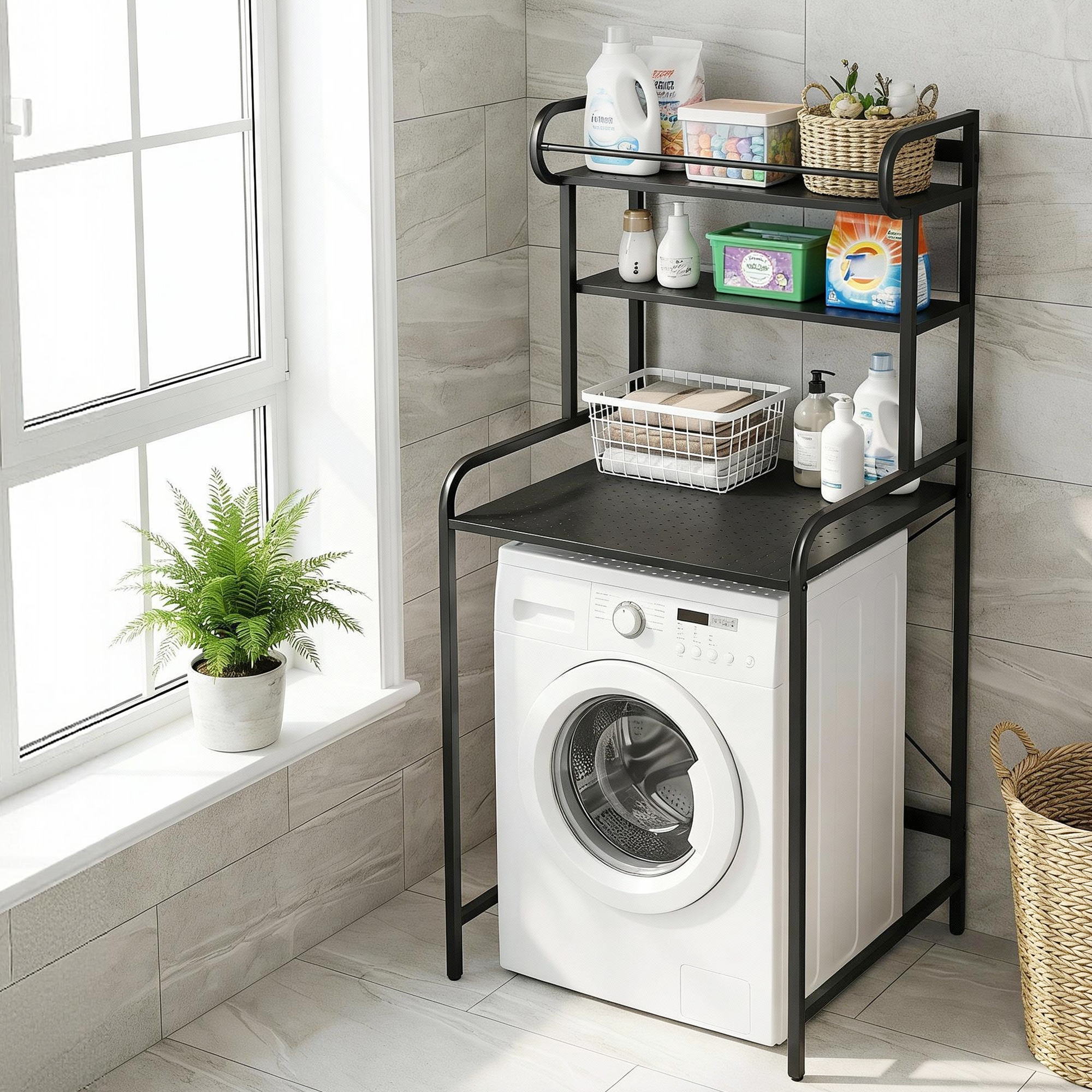 Artiss Bathroom Storage Shelf Over Washing Machine Toilet 3 Tier