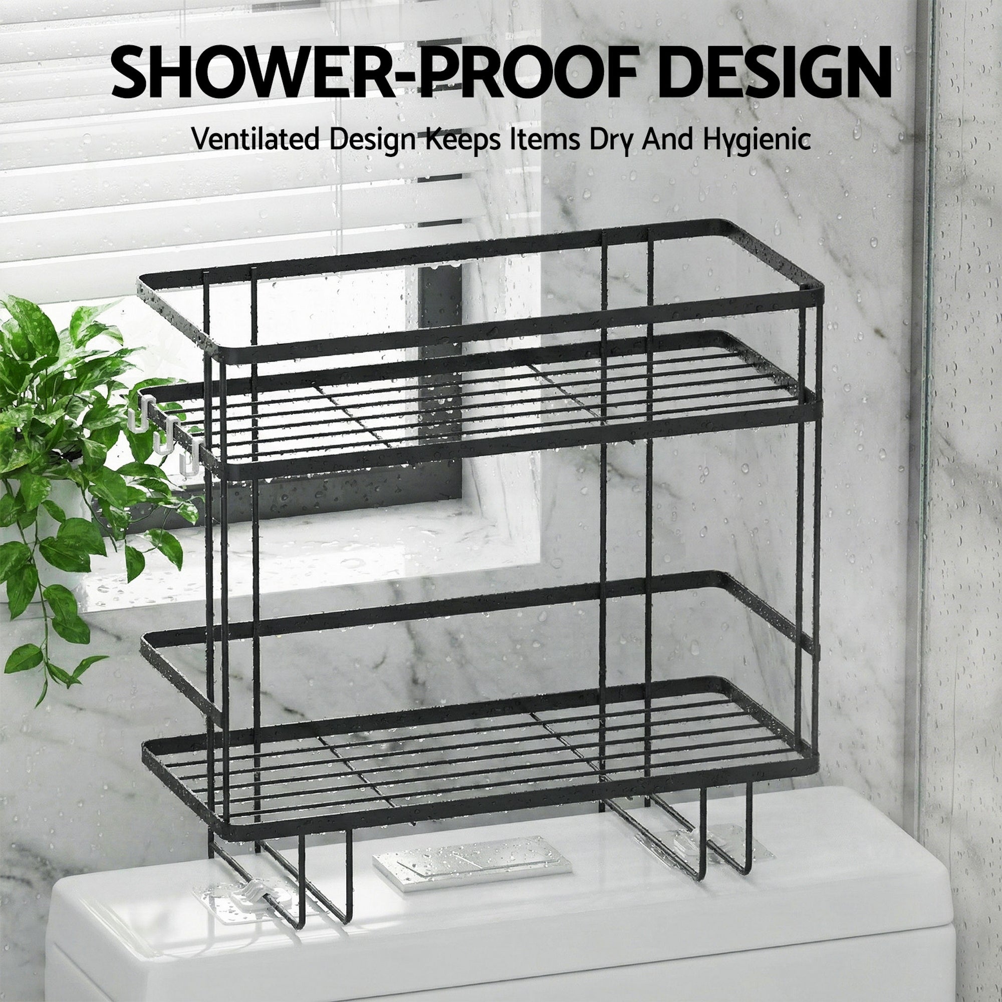 Artiss Over Toilet Storage Rack Bathroom Shelf Organizer 2 Tier
