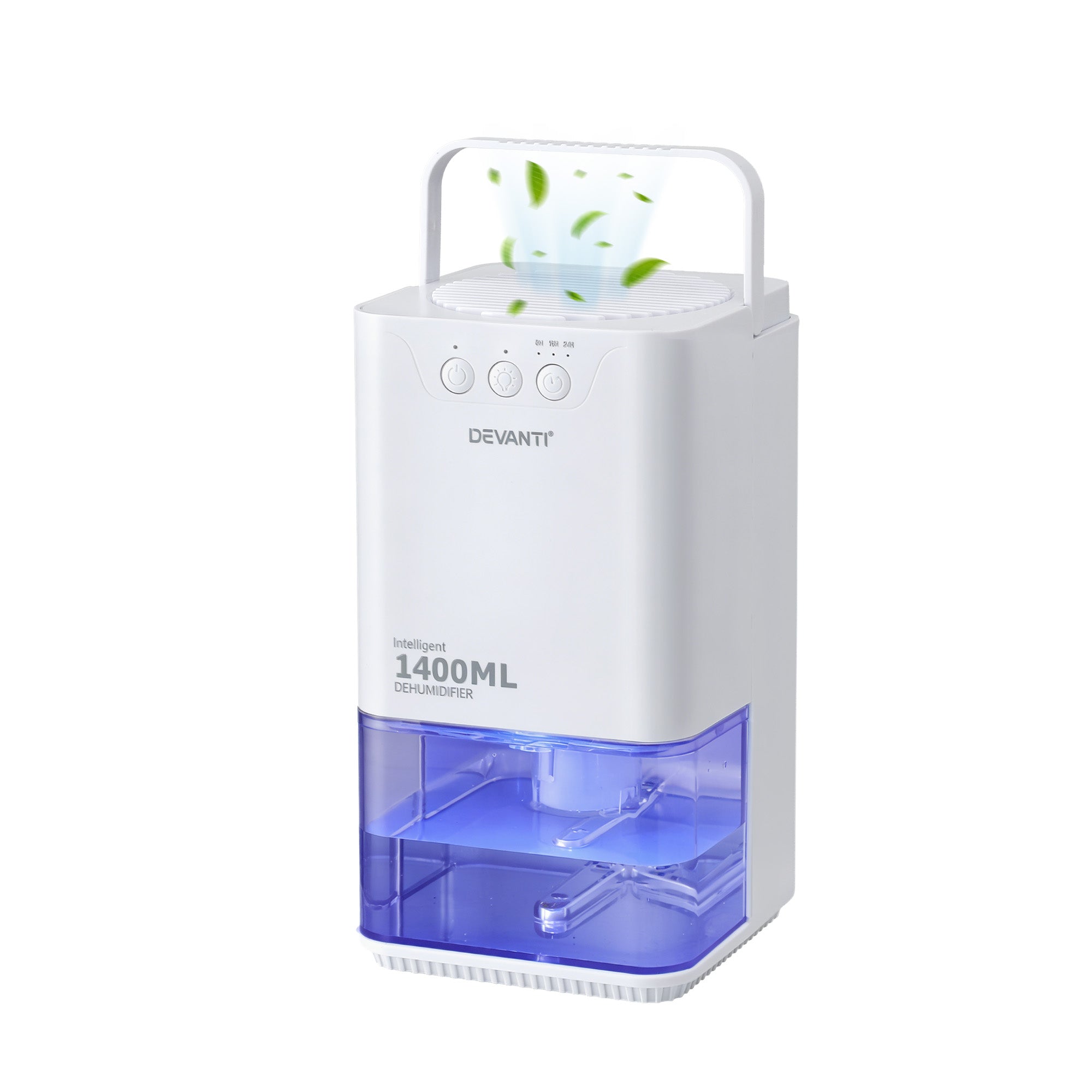Devanti 1400ML Portable Dehumidifier Quiet Sleep Mode Timer Auto Off Bedroom White