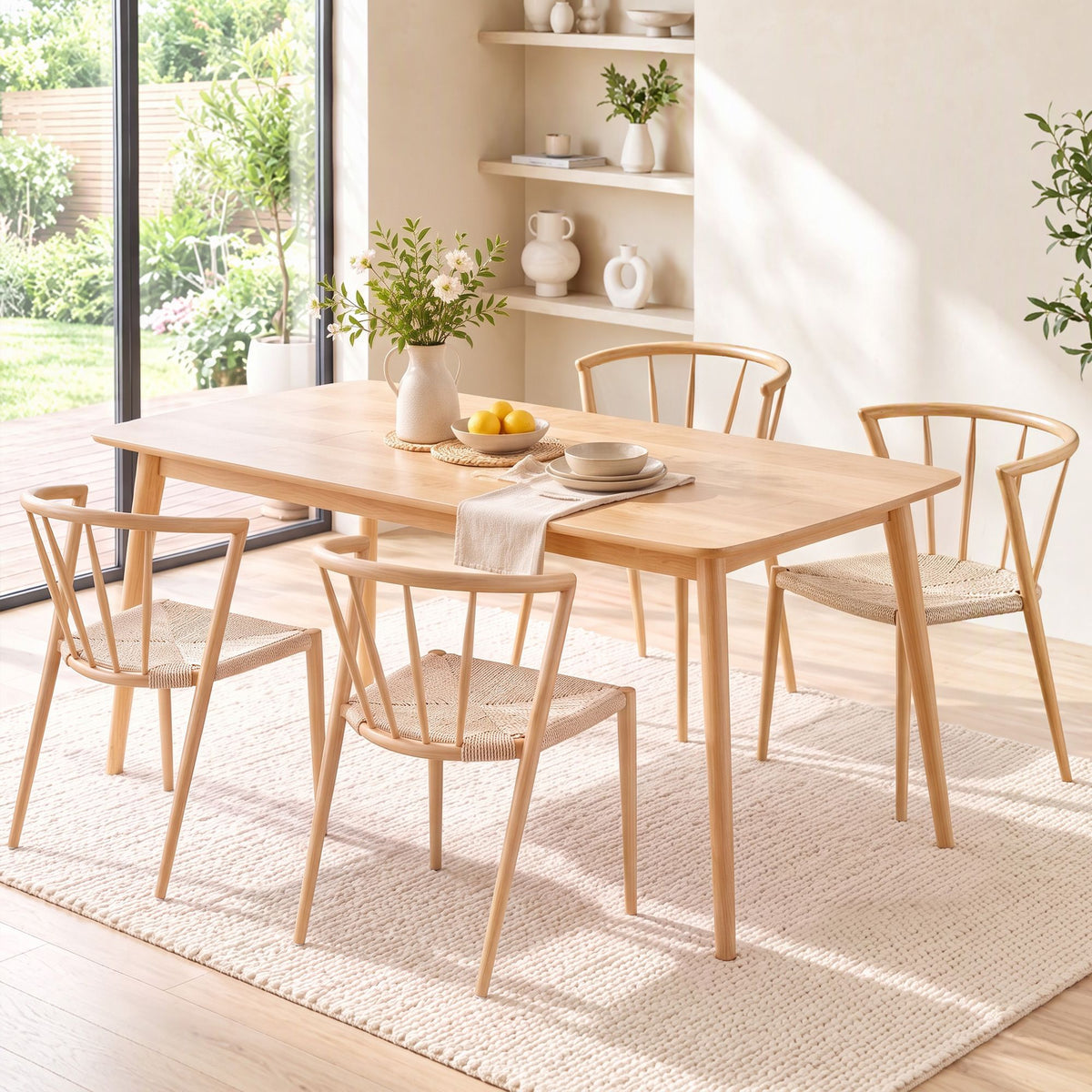 Artiss Dining Chairs Set of 4, Leisure Accent Chair for Living Room & Balcony Spindle Back