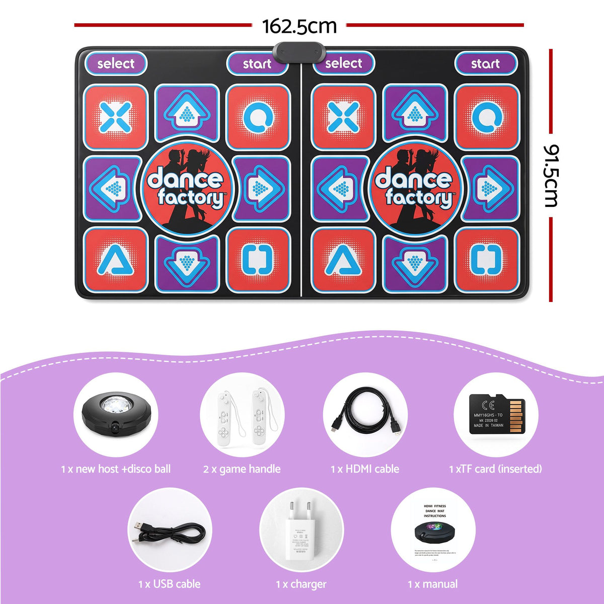 Keezi HDMI Dance Mat 2 Player for Kids & Adults with AR Camera Electronic Dance Pad