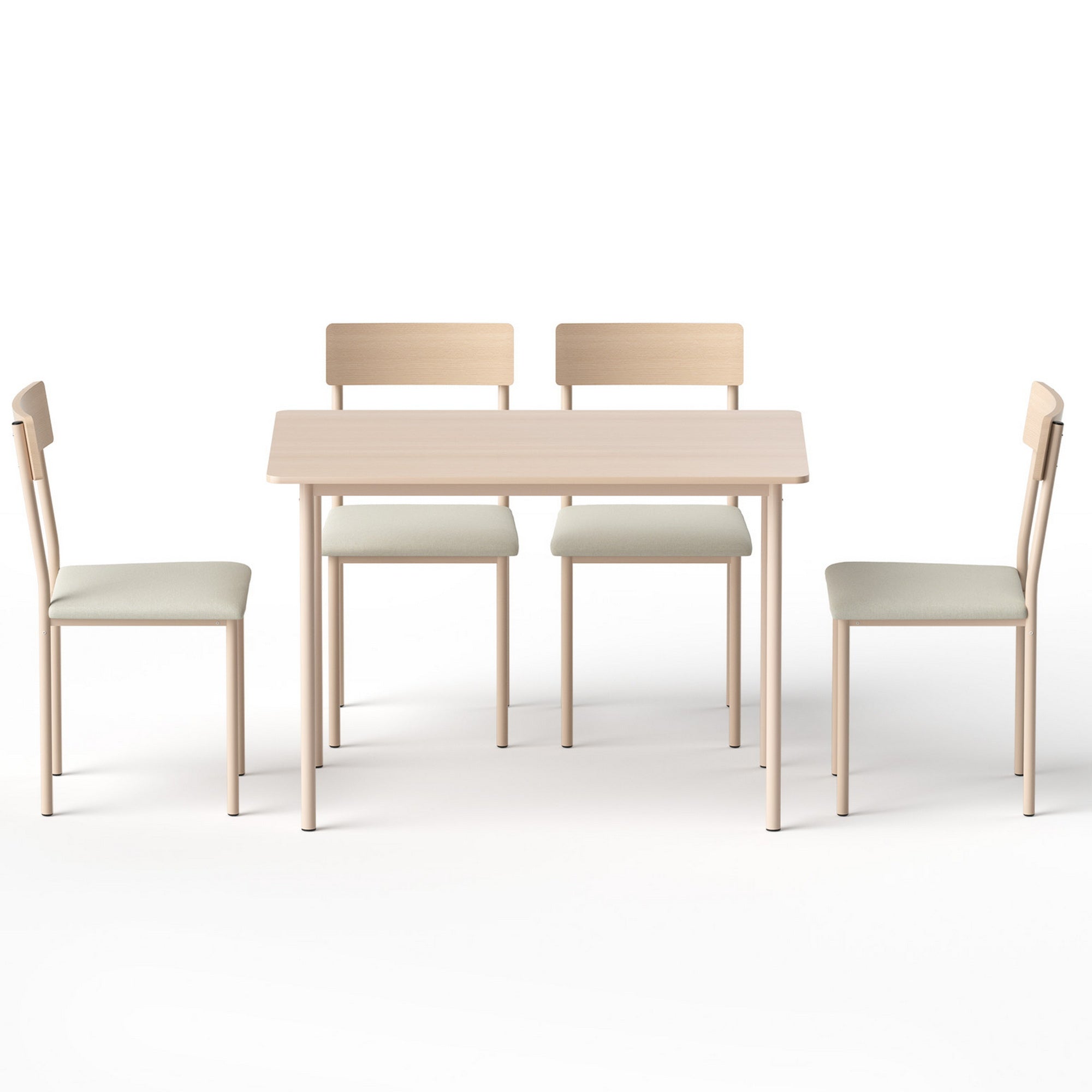 Artiss Dining Table and Chairs Set of 5 Compact Kitchen Furniture Natural Beige