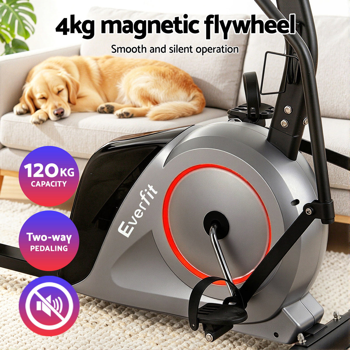 Everfit Exercise Bike Recumbent Cycling Magnetic Bluetooth App Connect Home Gym