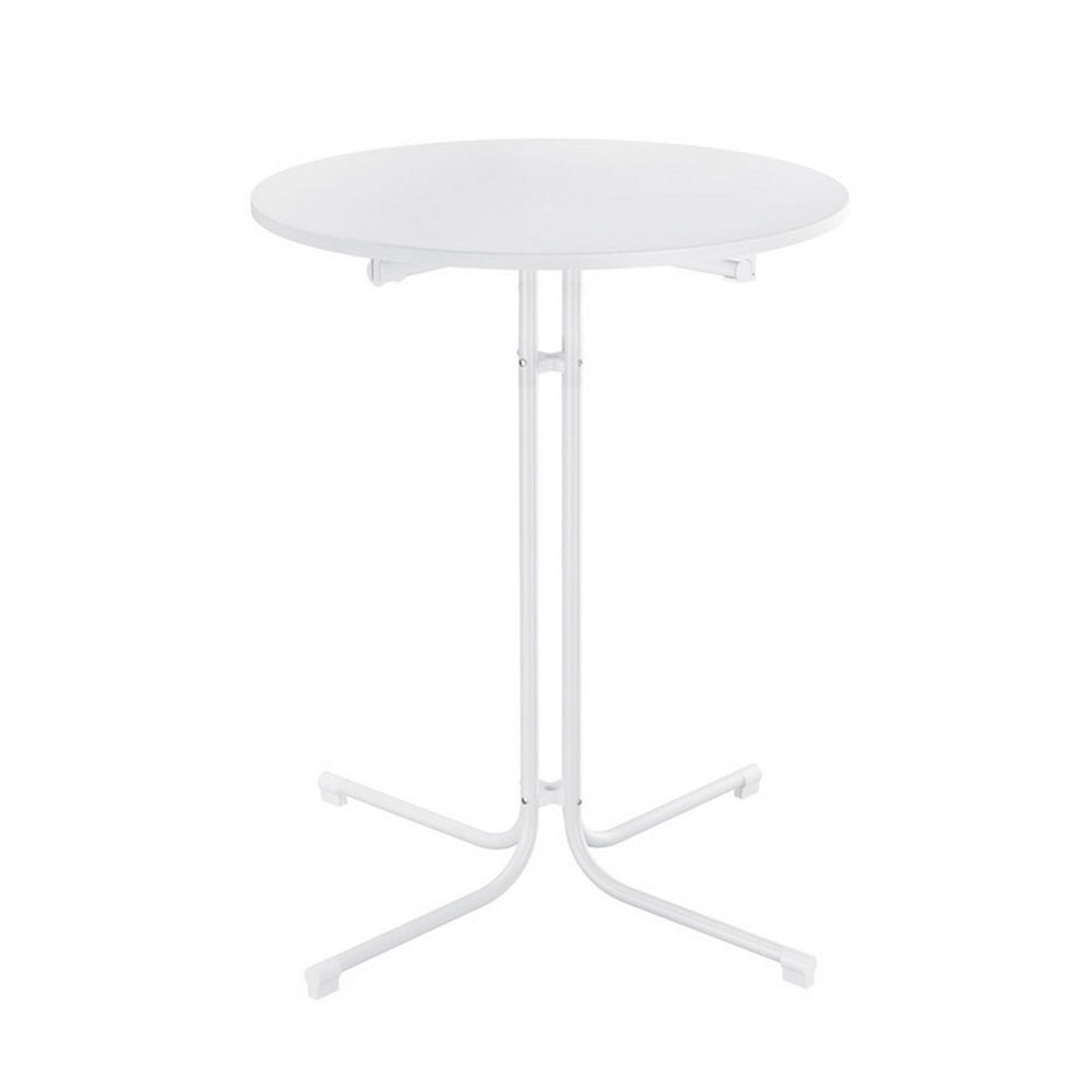 Gardeon Outdoor Bar Table Round Folding Desk Top 109cm Patio Furniture White
