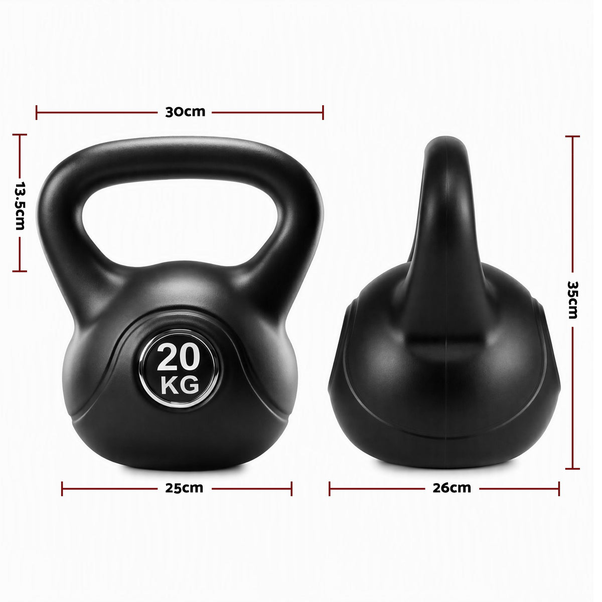Everfit 20kg Kettlebell Weights Strength Training with Anti-slip Carry Handle & Stable Base Gym Home