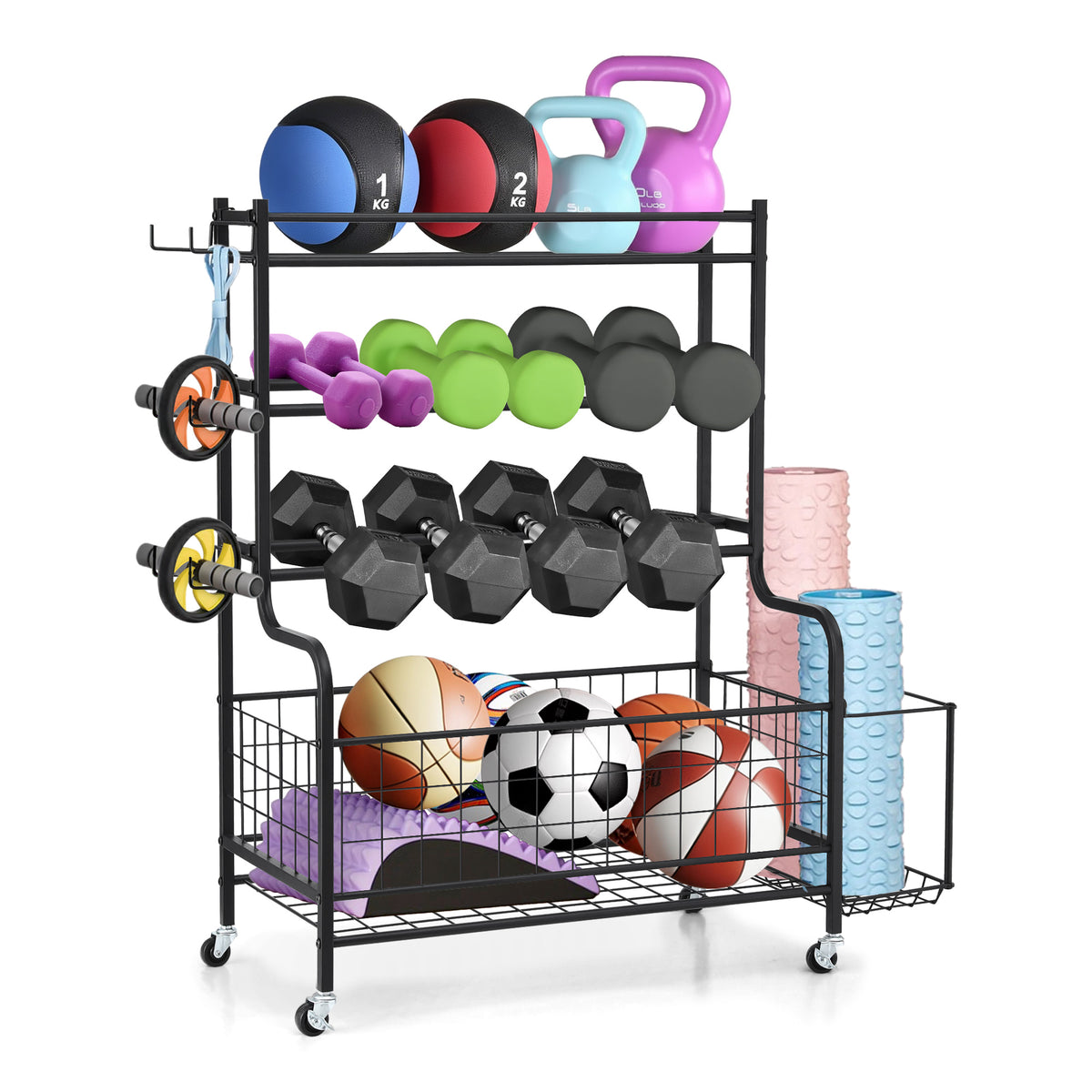 Everfit Dumbbell Rack Weight Rack for Dumbbells Home Gym Storage Black
