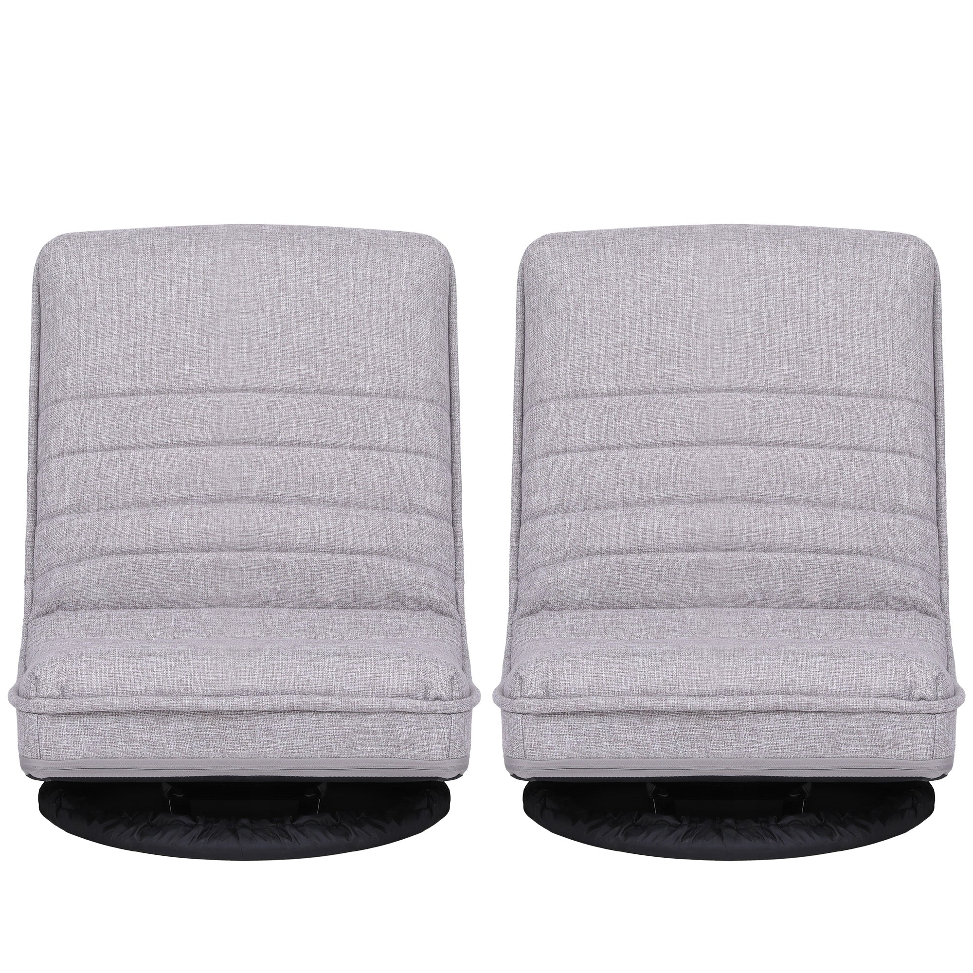 Artiss 2 Swivel Floor Chair 360 Adjustable Foldable Lounge Seat Floor Sofa Chair Grey