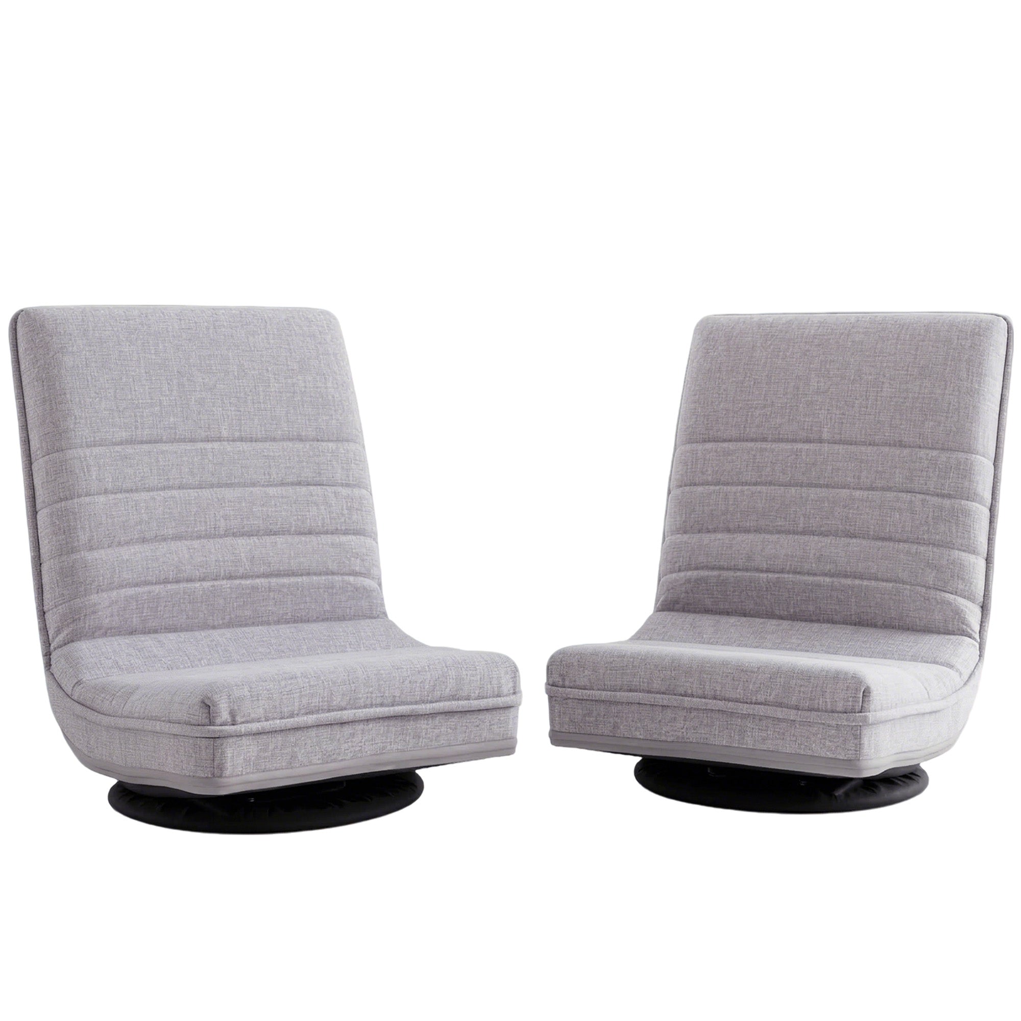 Artiss 2 Swivel Floor Chair 360 Adjustable Foldable Lounge Seat Floor Sofa Chair Grey