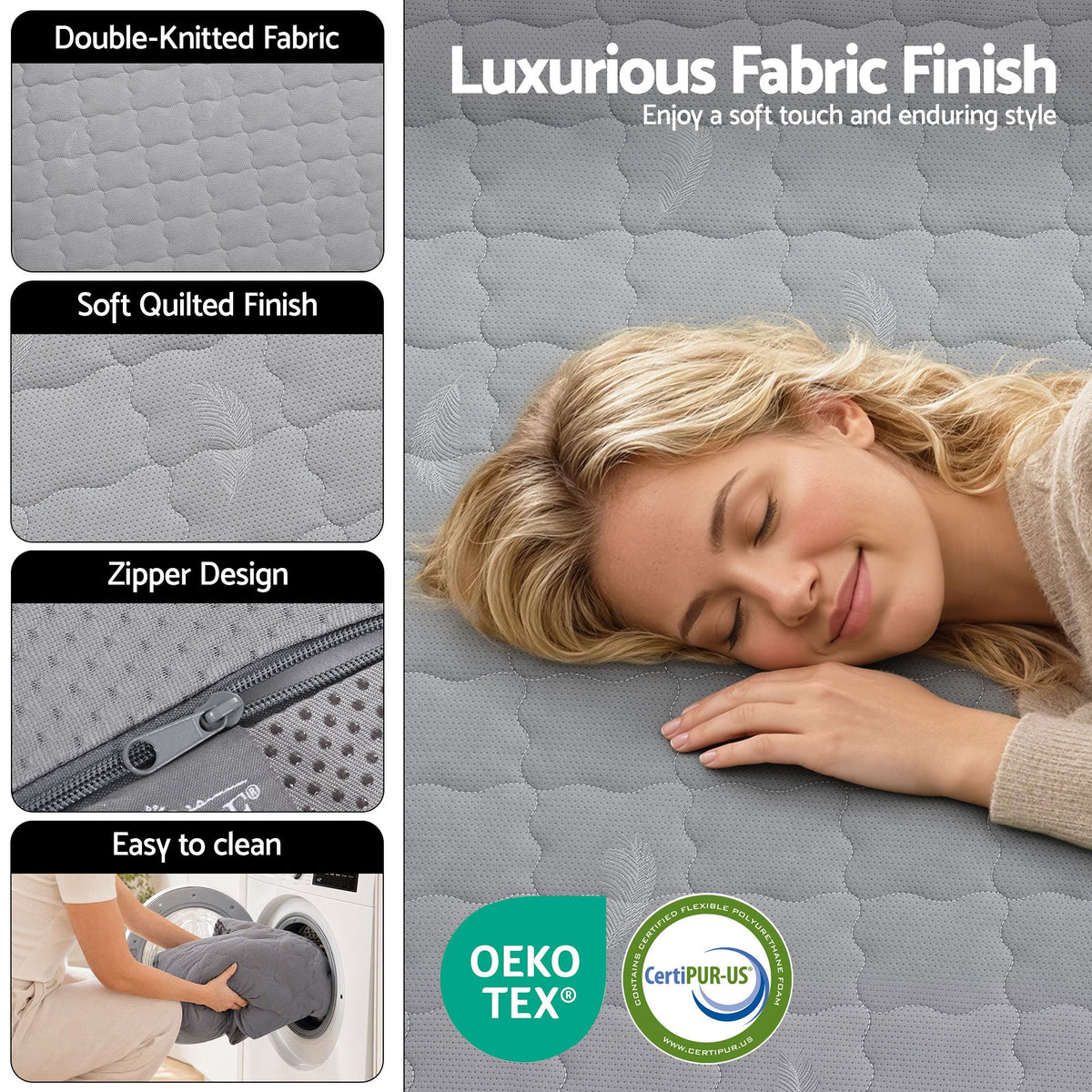 Giselle Folding Mattress Double 5cm Foldable Camping Travel Roll-Up Sleeping Mat