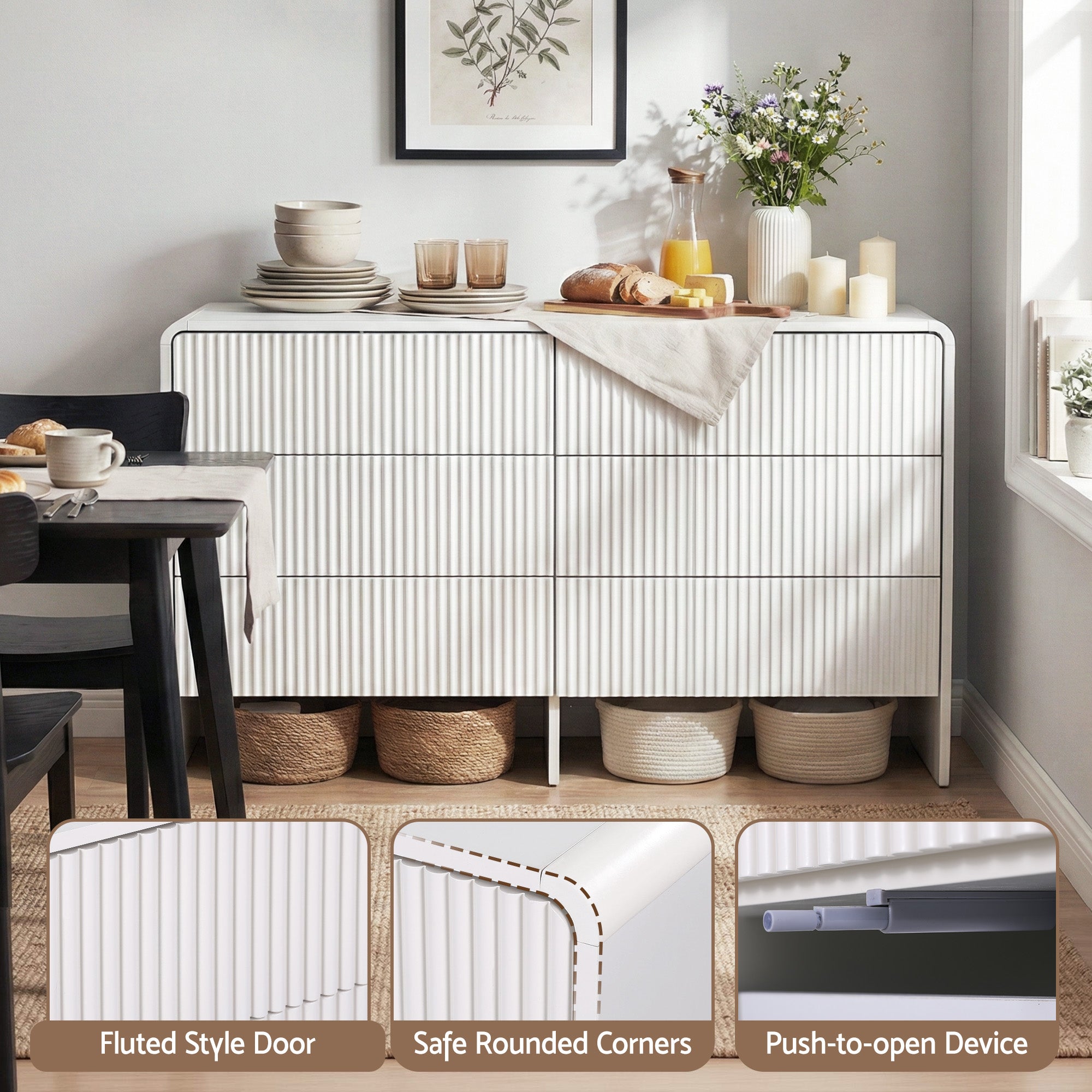 Artiss 6 Chest of Drawers Dresser Cabinet White