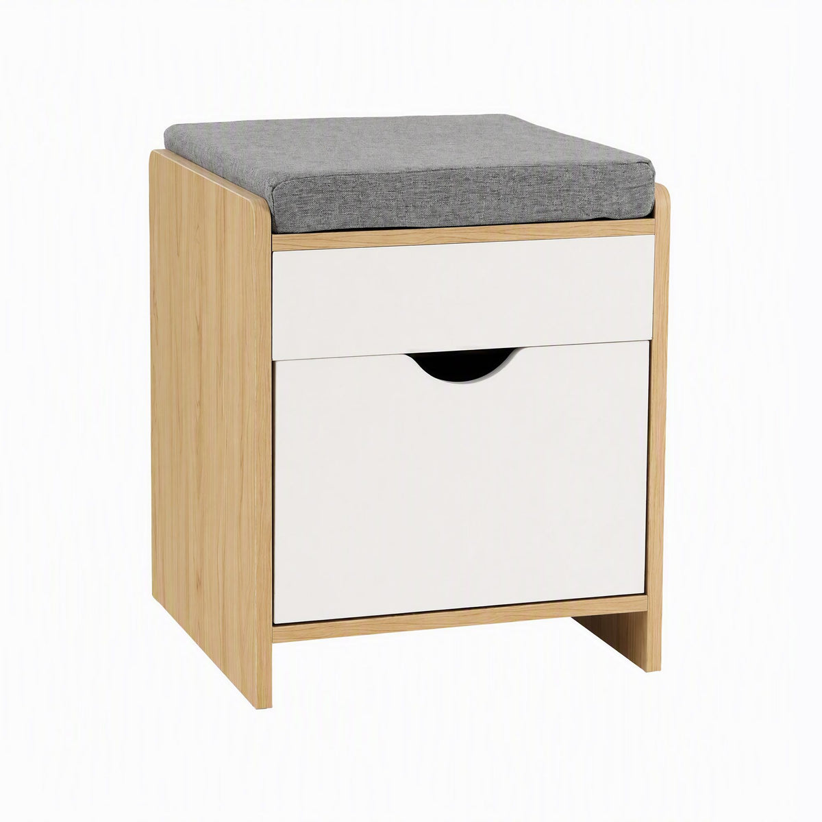 Artiss Storage Ottoman with Drawer 100kg Capacity Footrest Cushion Oak