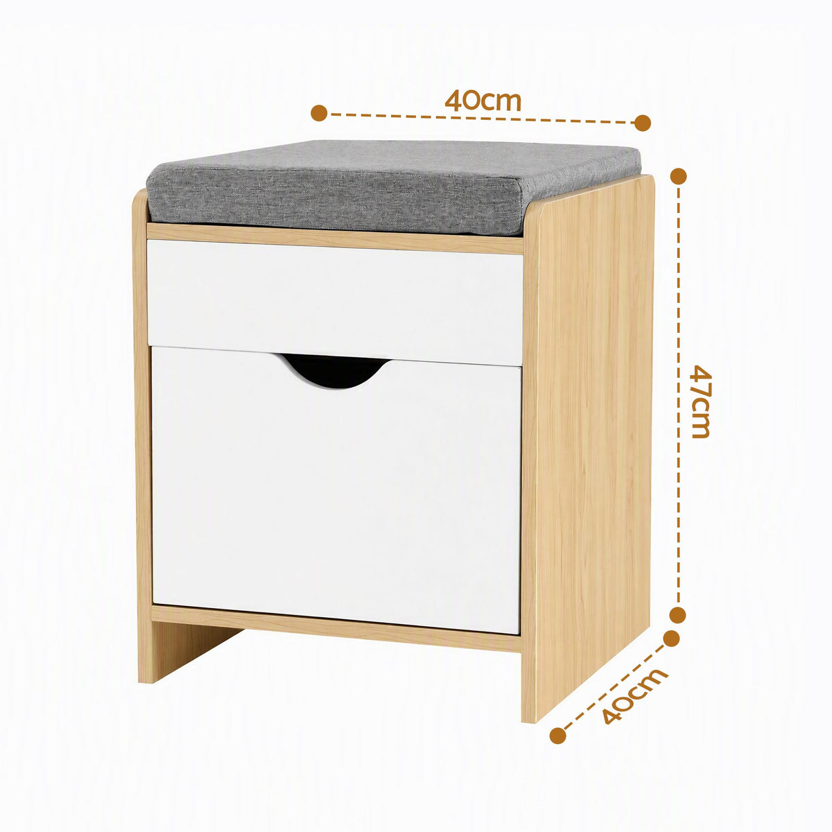 Artiss Storage Ottoman with Drawer 100kg Capacity Footrest Cushion Oak