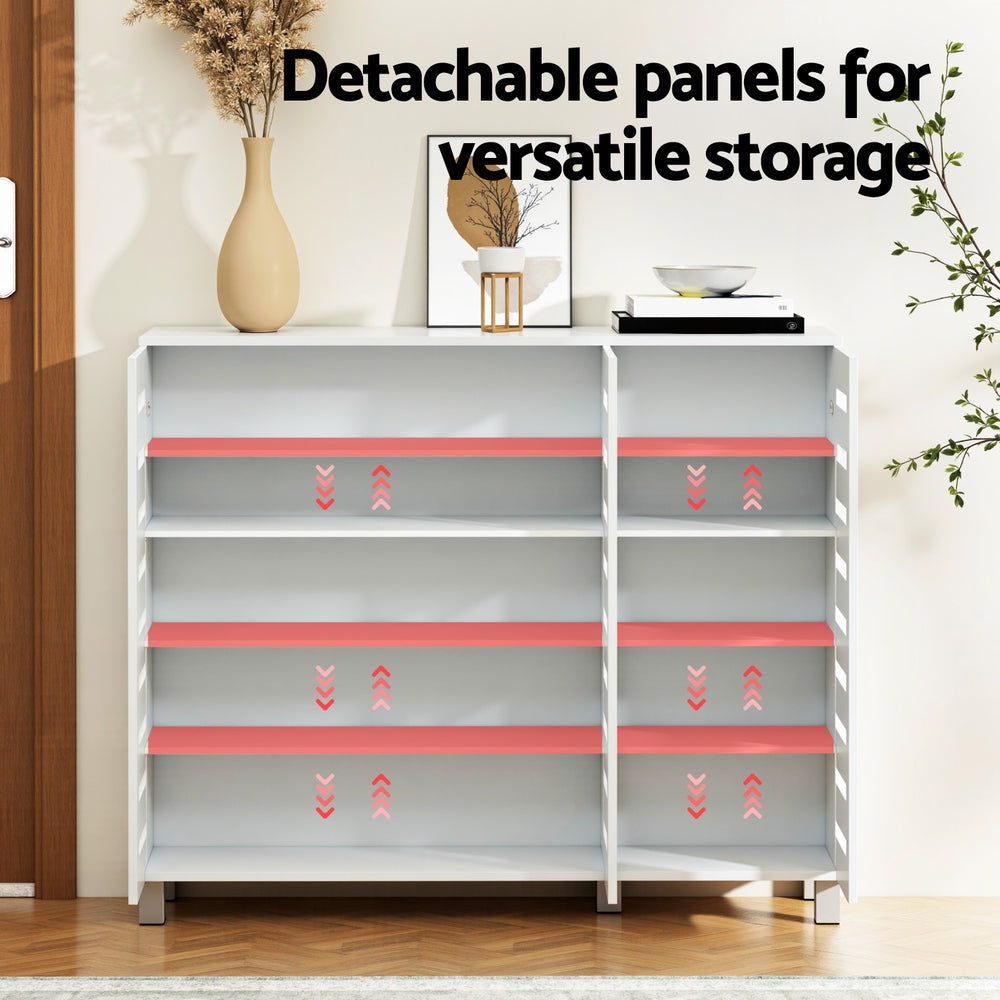 Artiss Shoe Rack Cabinet 30 Pairs Adjustable Shelf White