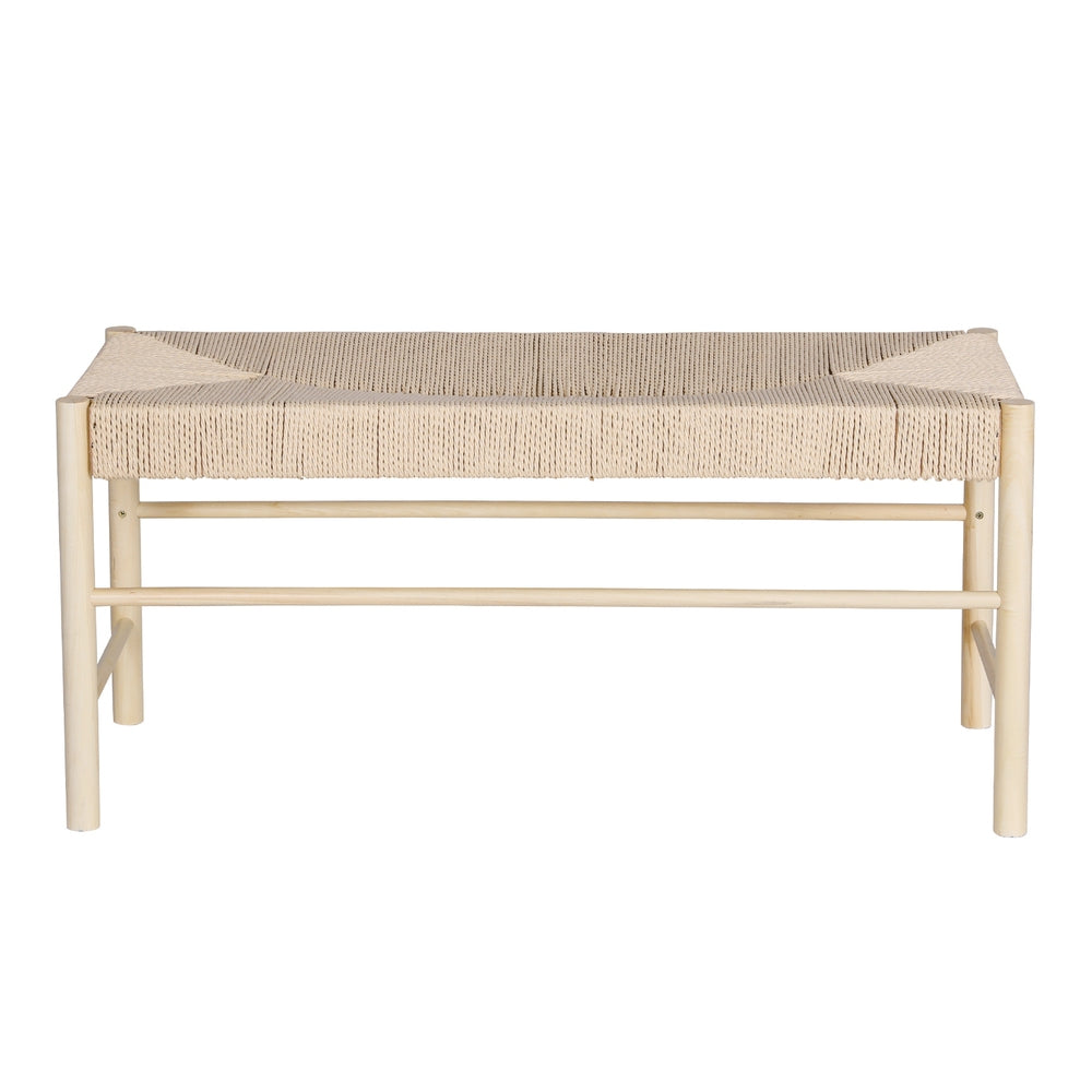 Artiss Dining Bench Paper Rope Seat Stool Chair Wooden Furniture Natural 100cm