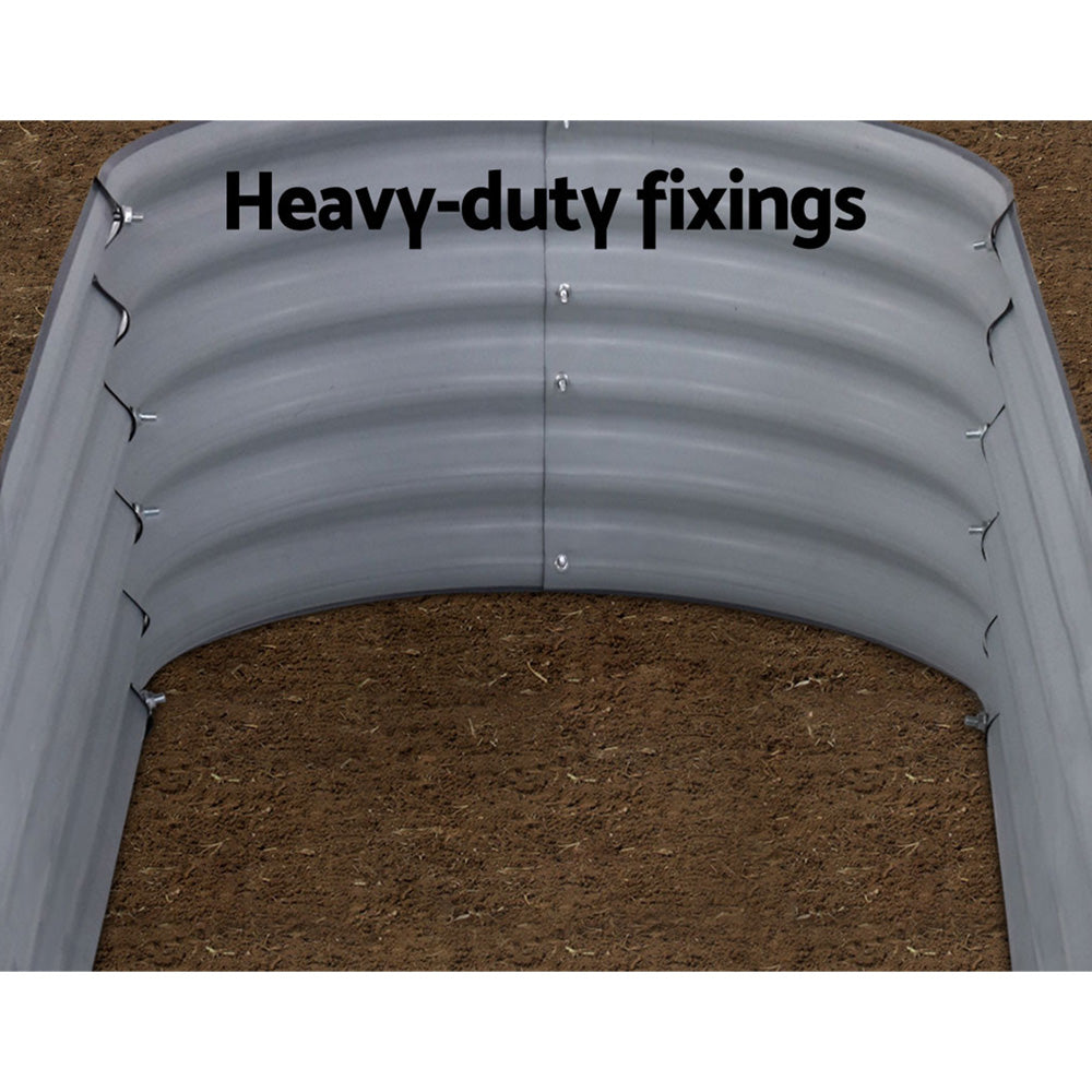 Greenfingers Garden Bed 160X80X42cm Oval Planter Box Raised Container Galvanised