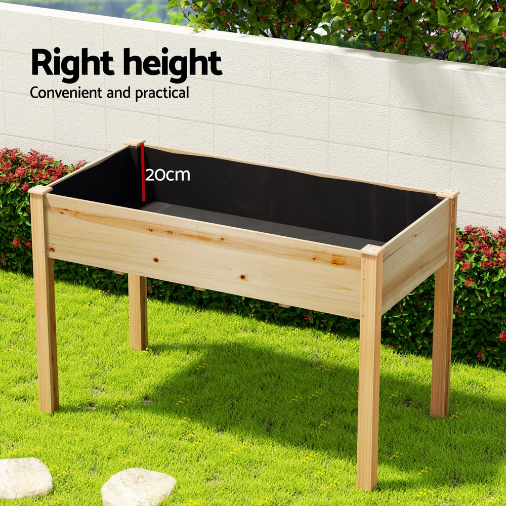 Greenfingers Garden Bed Elevated 120x60x80cm Wooden Planter Box Raised Container