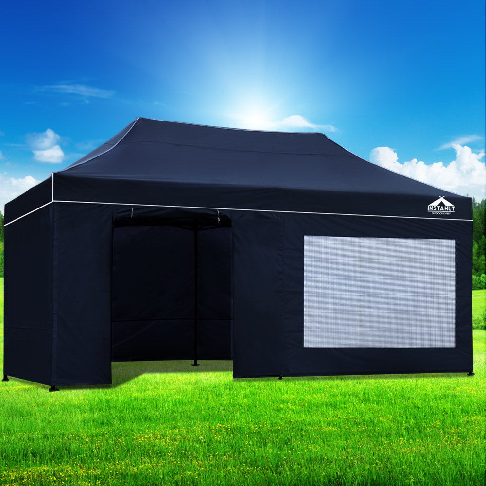 Instahut Gazebo Pop Up Marquee 3x6 Folding Tent Gazebos Camping 500D Oxford Navy