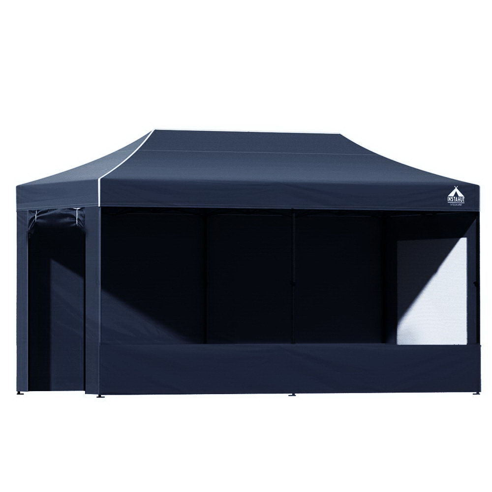 Instahut Gazebo Pop Up Marquee 3x6 Folding Tent Gazebos Camping 500D Oxford Navy
