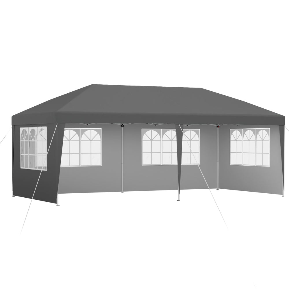 Instahut Gazebo 3x6m Pop Up Marquee Wedding Party Outdoor Camping Canopy Grey