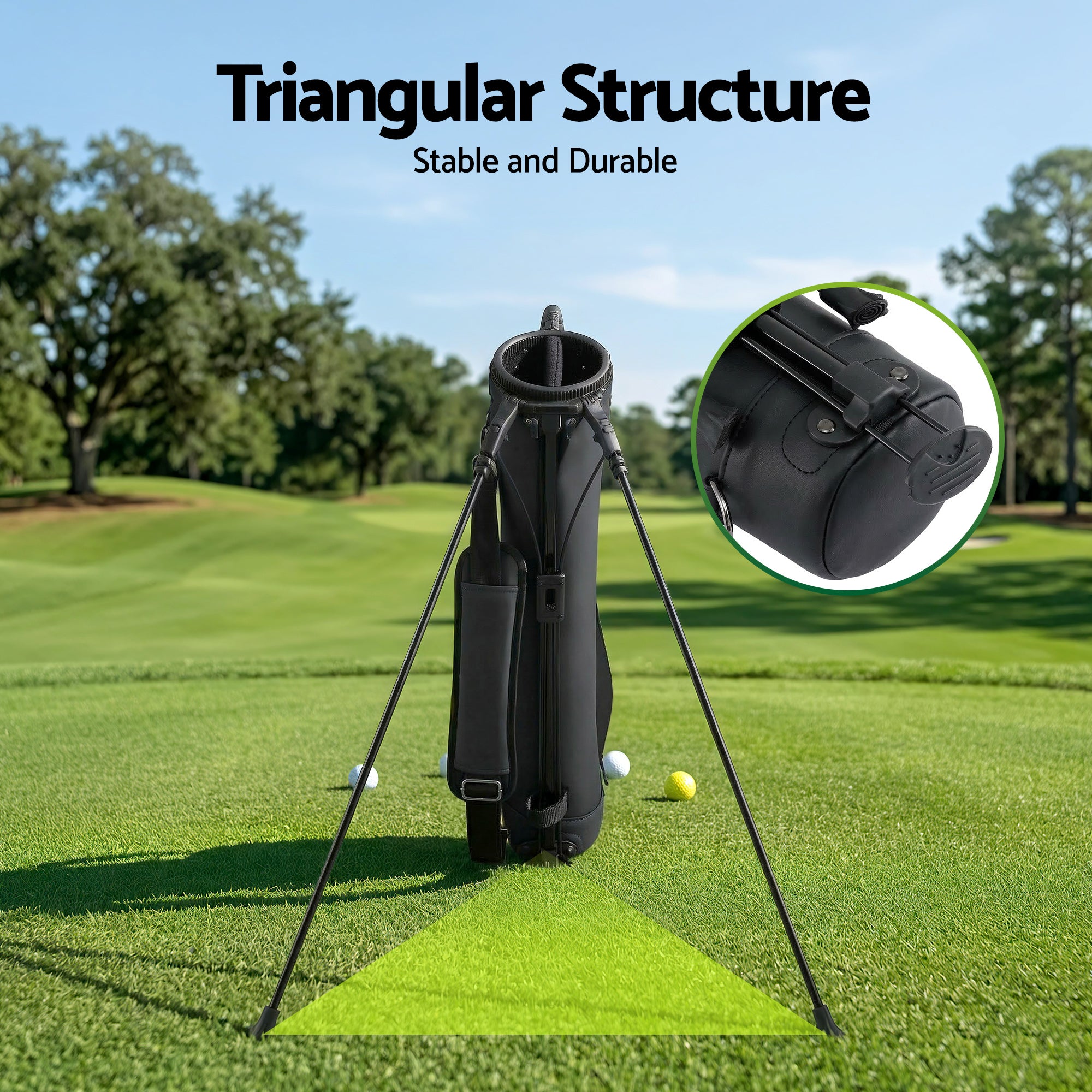 Everfit Golf Stand Bag Lightweight Sunday Pitch And Putt Bag Black