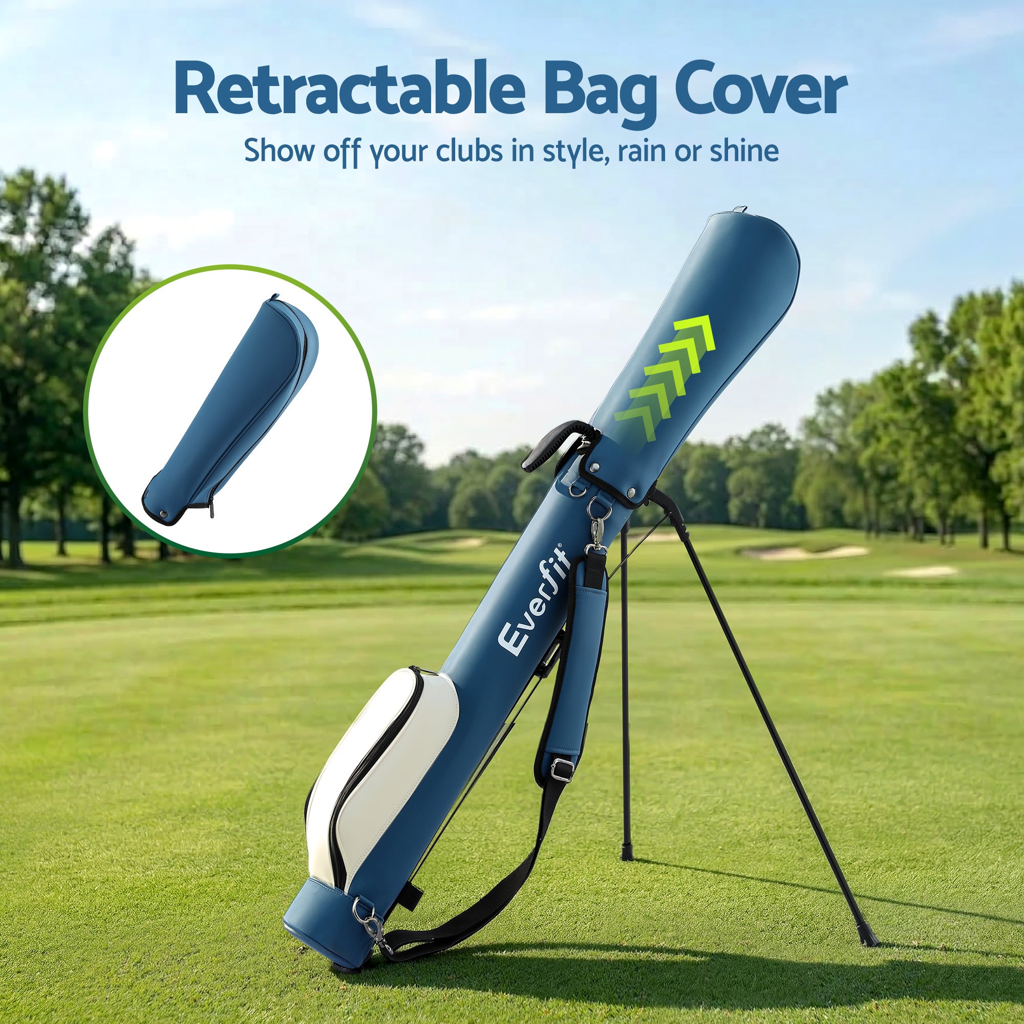 Everfit Golf Stand Bag Lightweight Sunday Pitch And Putt Bag Blue