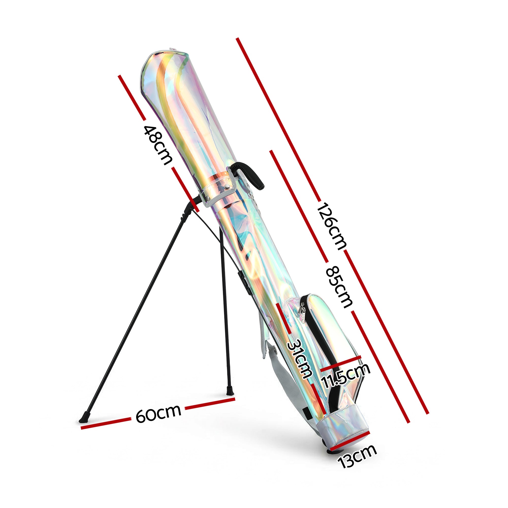 Everfit Golf Stand Bag Lightweight Sunday Pitch And Putt Bag Holographic