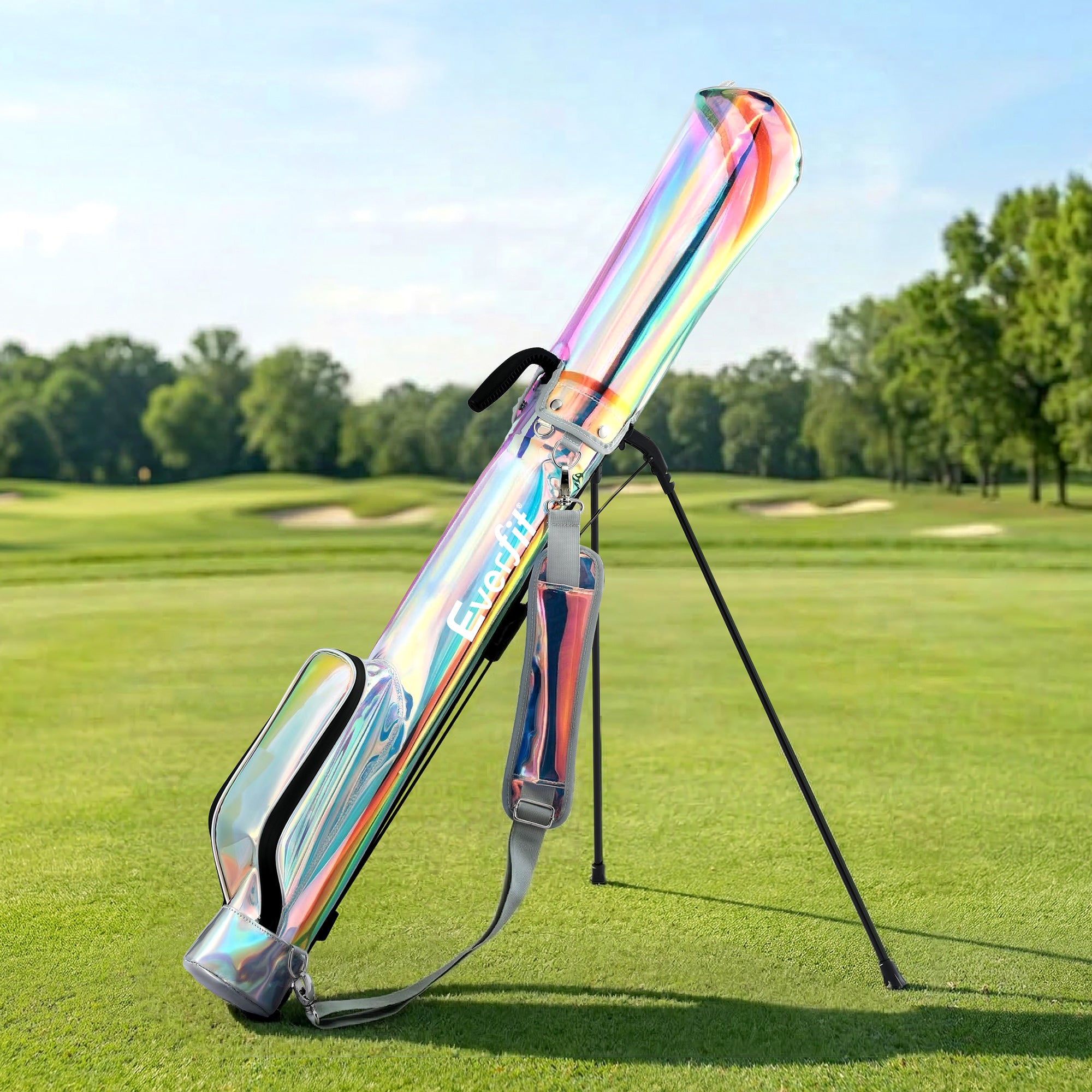 Everfit Golf Stand Bag Lightweight Sunday Pitch And Putt Bag Holographic