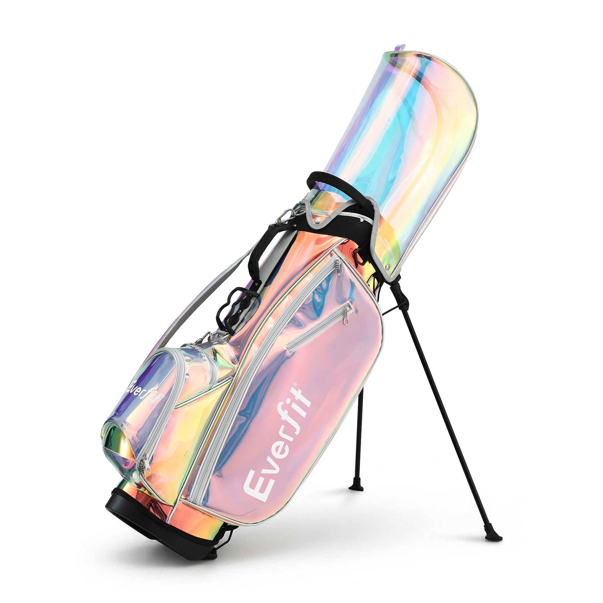 Everfit Golf Stand Bag Lightweight Carry Bag Dual Strap Club Divider Holographic