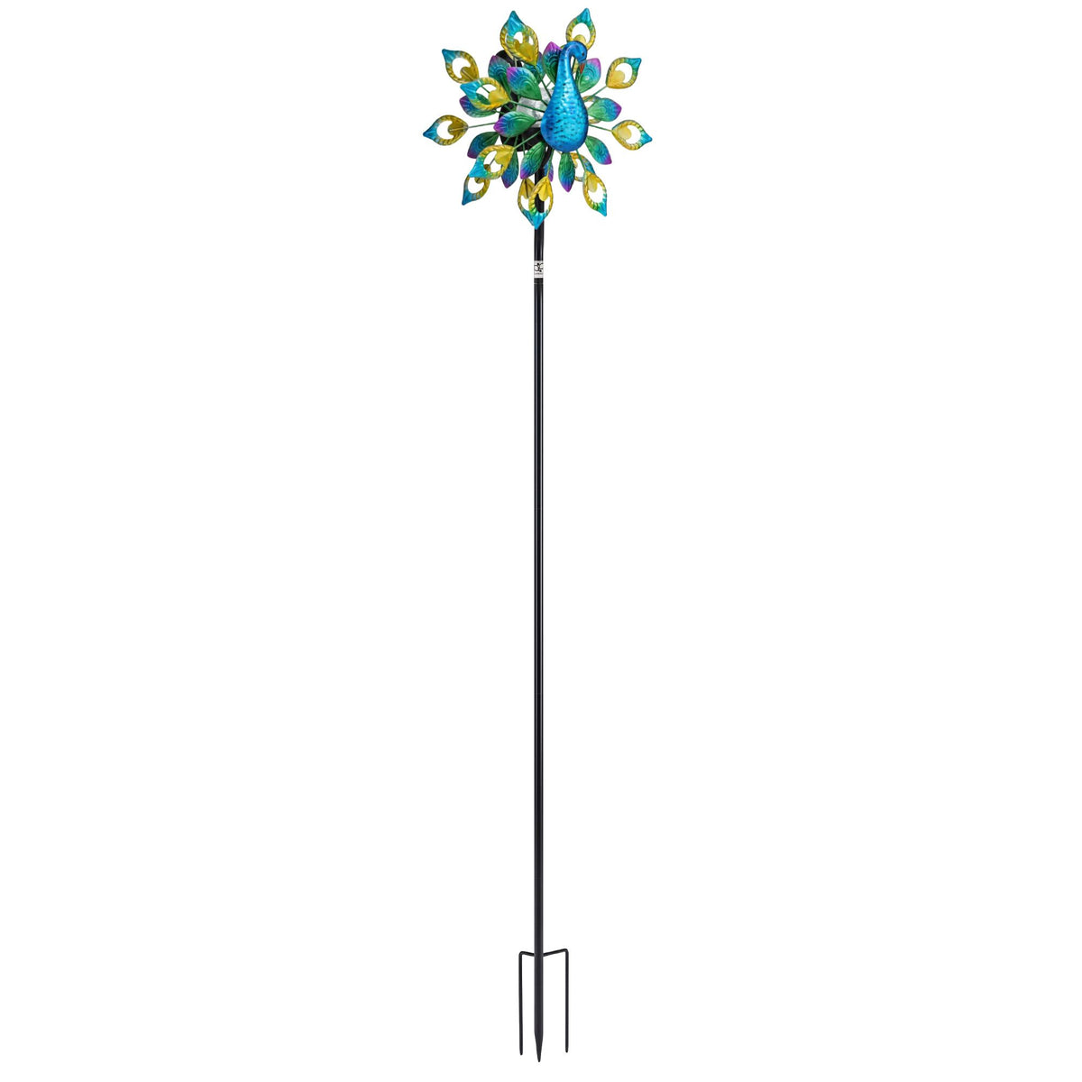 Gardeon Garden Windmill Solar Light Colorful Peacock Metal Spinner 190cm