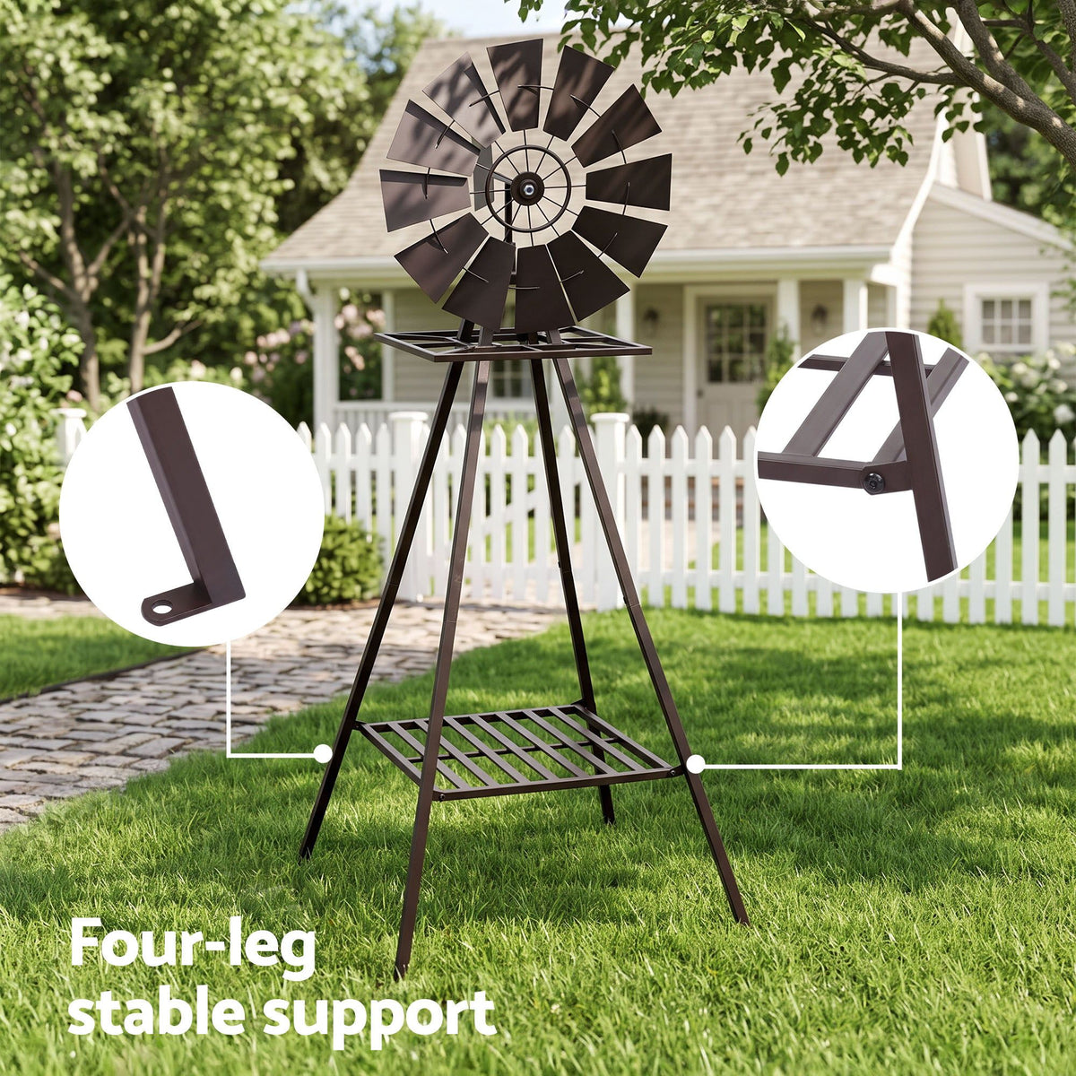 Gardeon Garden Windmill Metal Outdoor Yard Decor 160cm Bronze