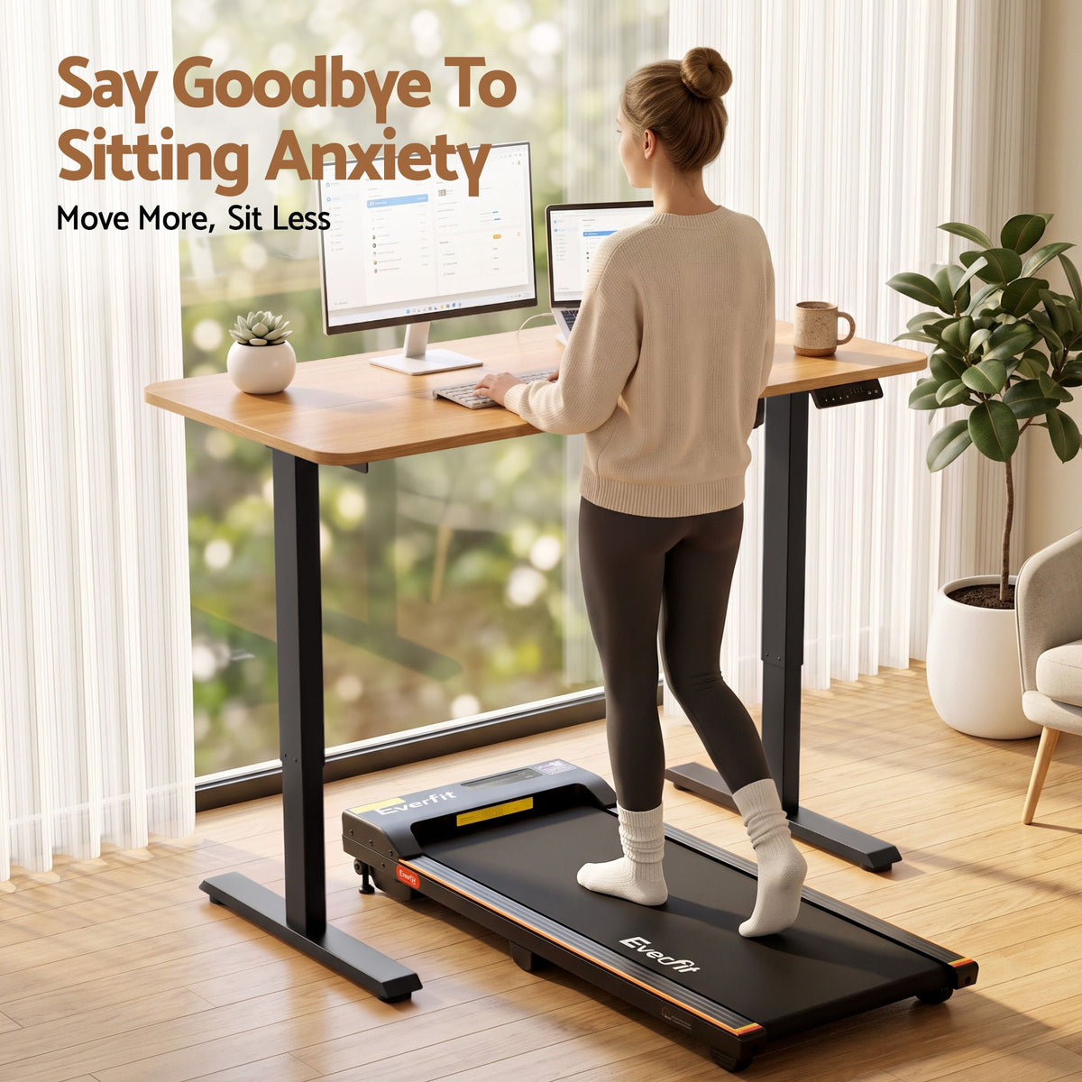 Artiss Electric Standing Desk Height Adjustable Table 120cm Natural Black