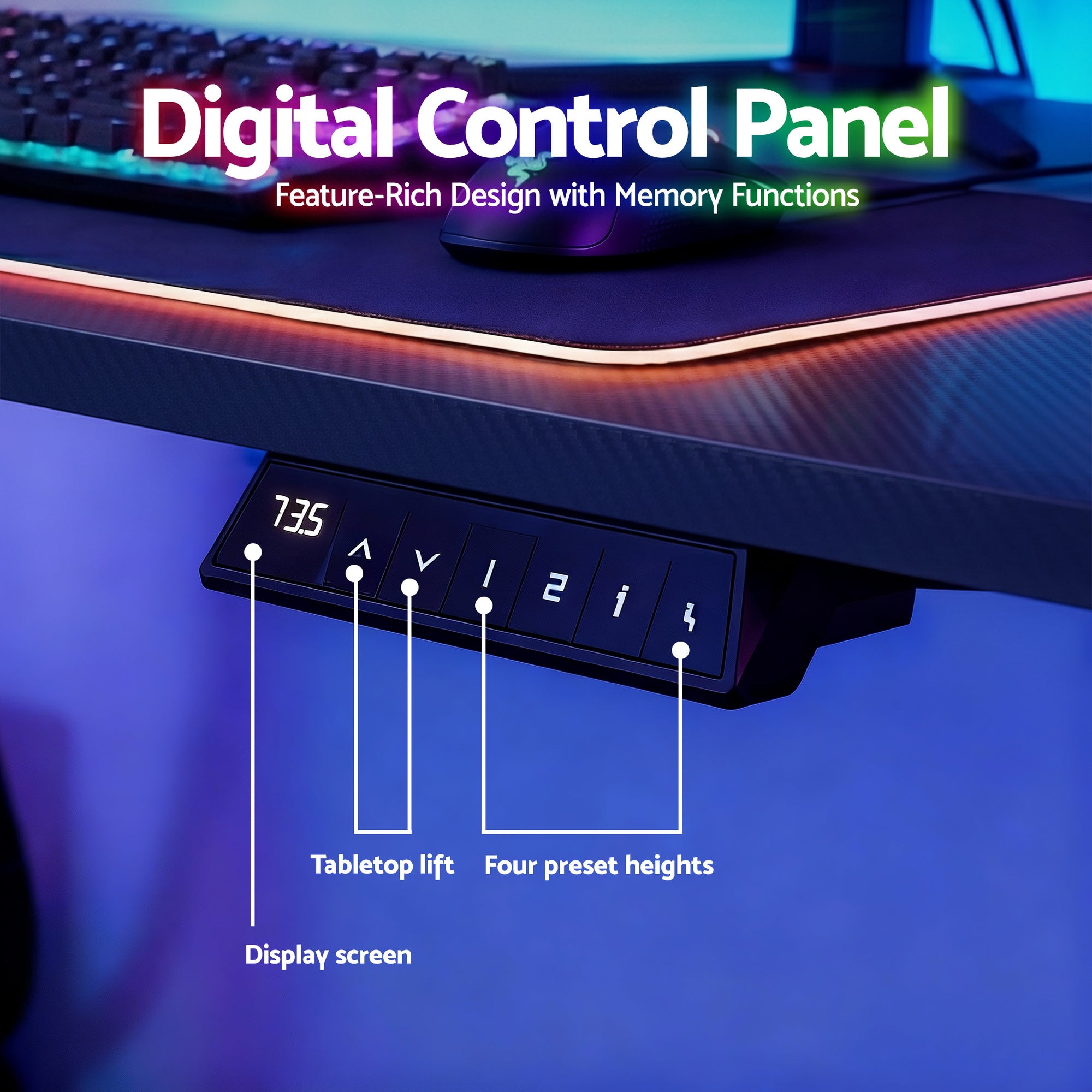 Artiss Electric Standing Desk Height Adjustable Gaming Desk Home Office 140cm