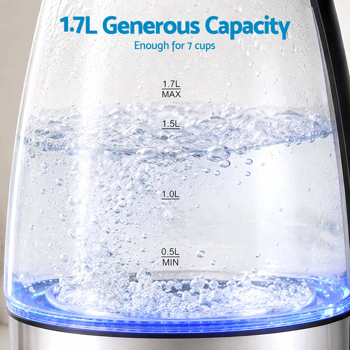 Devanti 1.7L Glass Electric Kettle