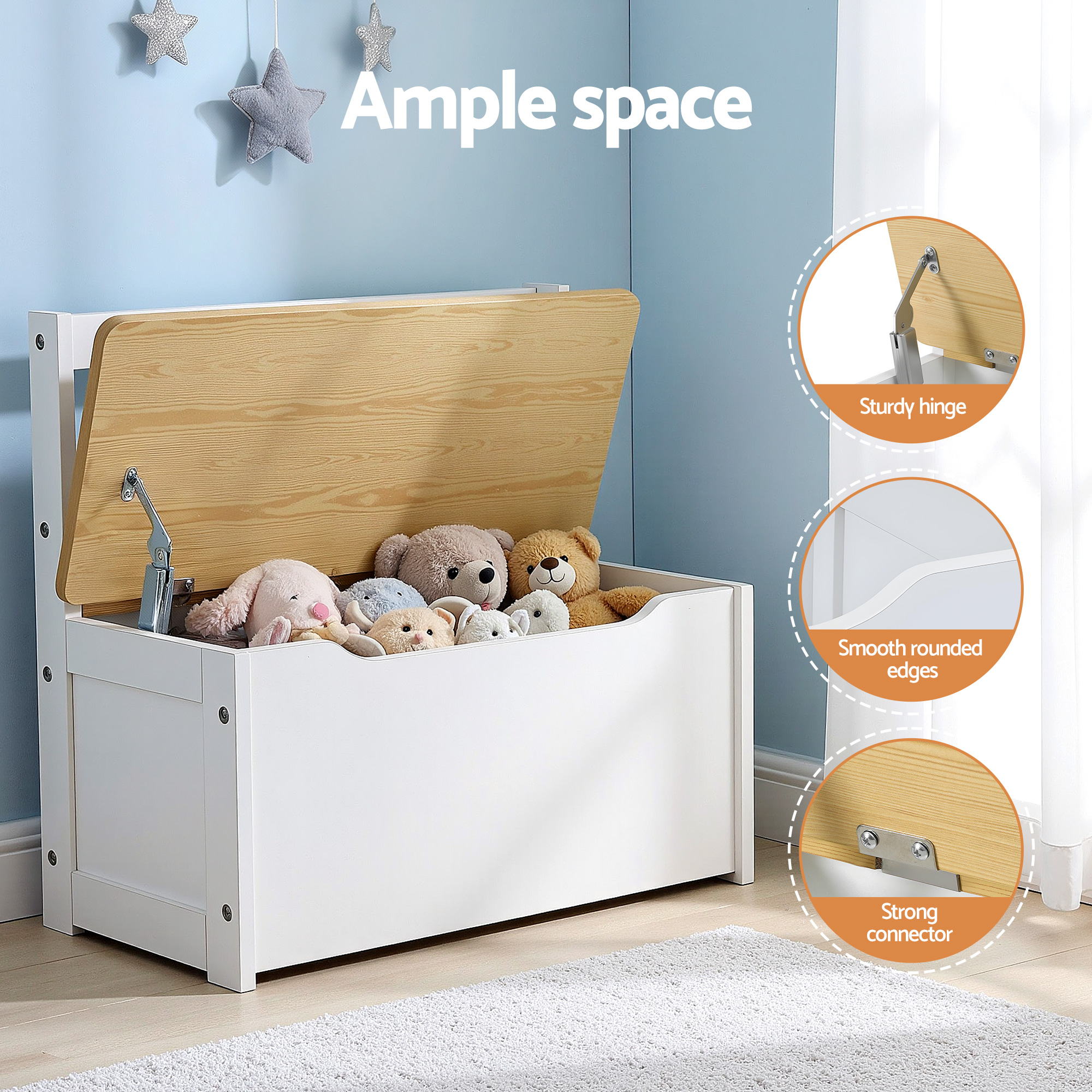 Keezi 2 in 1 Kids Table and Chair Set, Activity Table with Storage Bench and 2 Chairs for Reading, Drawing, Writing, Snack Time & Arts Crafts, 4 PCS Toddler Table and Chair Set, Natural