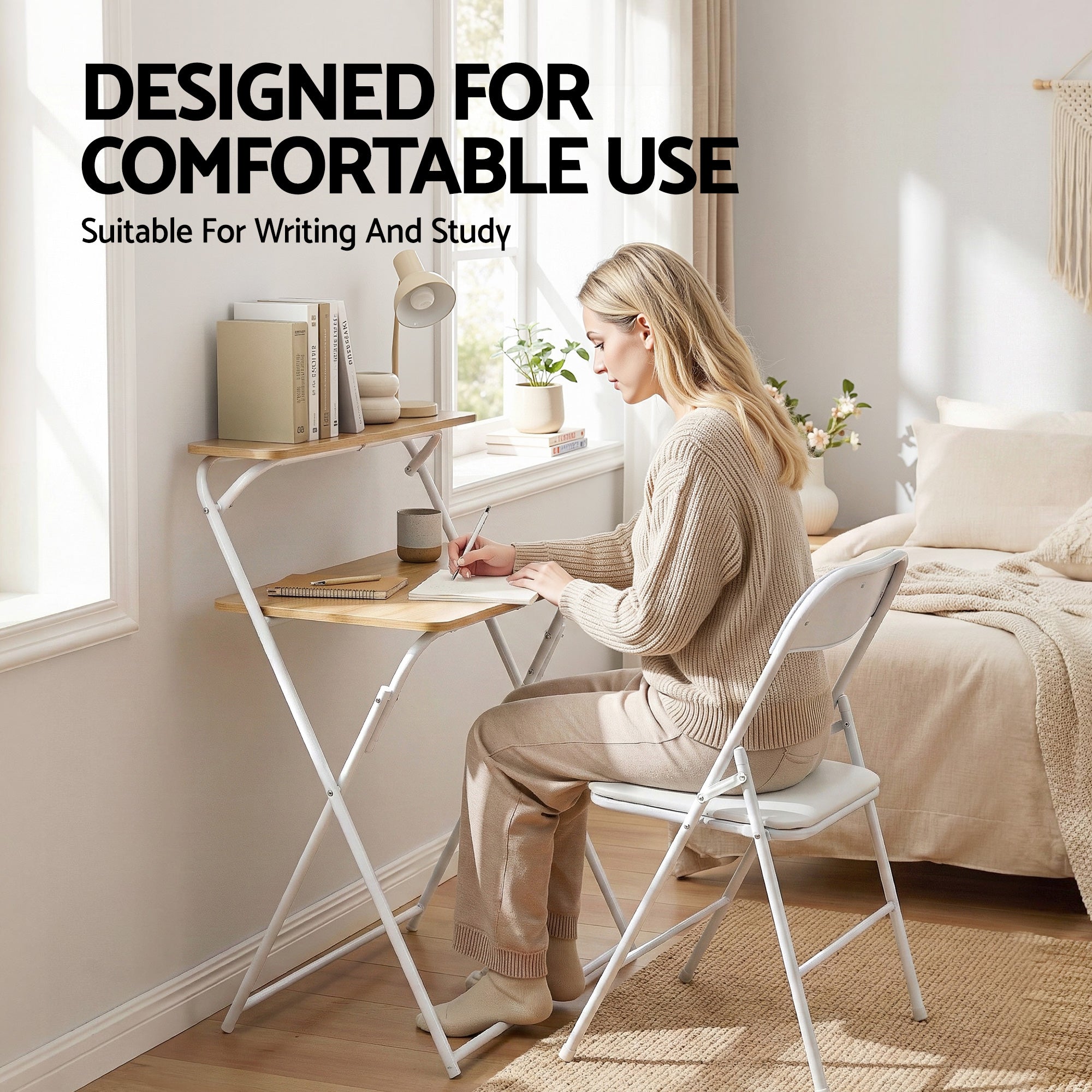 Artiss Laptop Desk Foldable Study Desk Home Office Oak