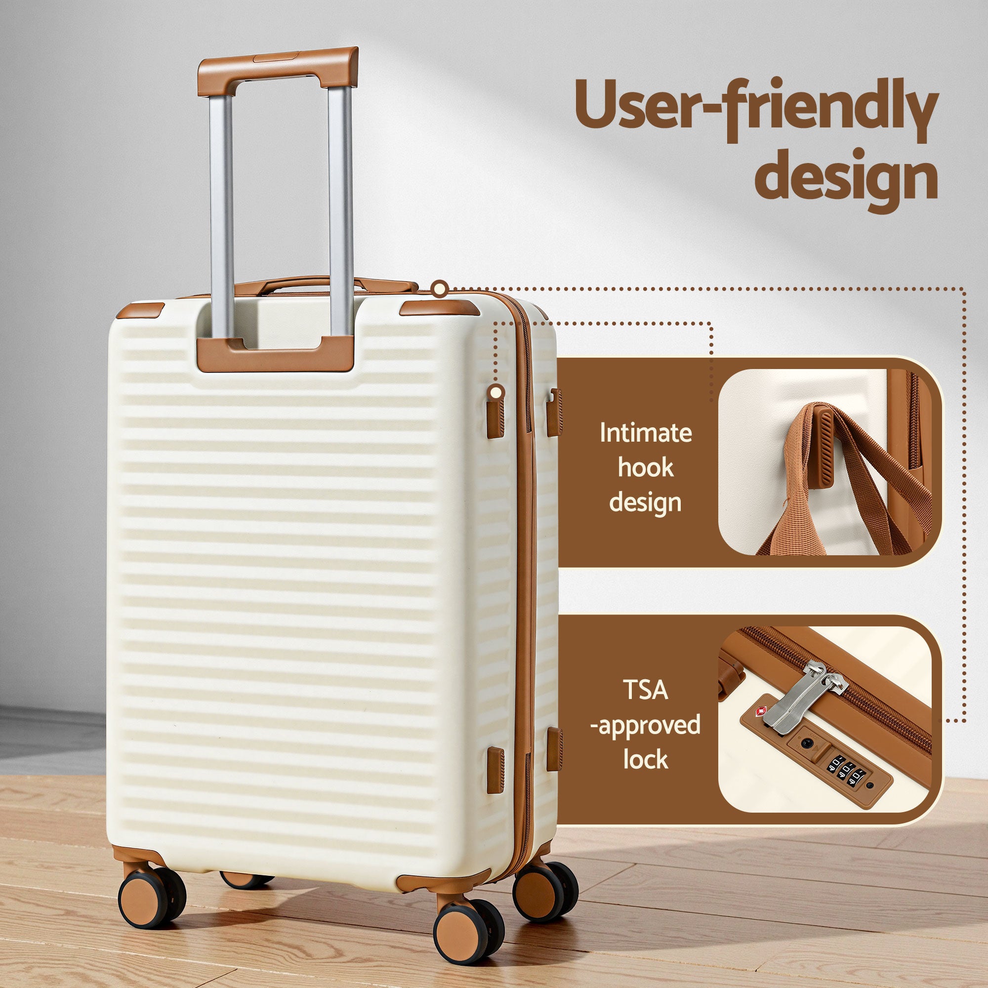 Wanderlite 5pcs Luggage Suitcase Set Trolley Travel TSA Lightweight Hard Case