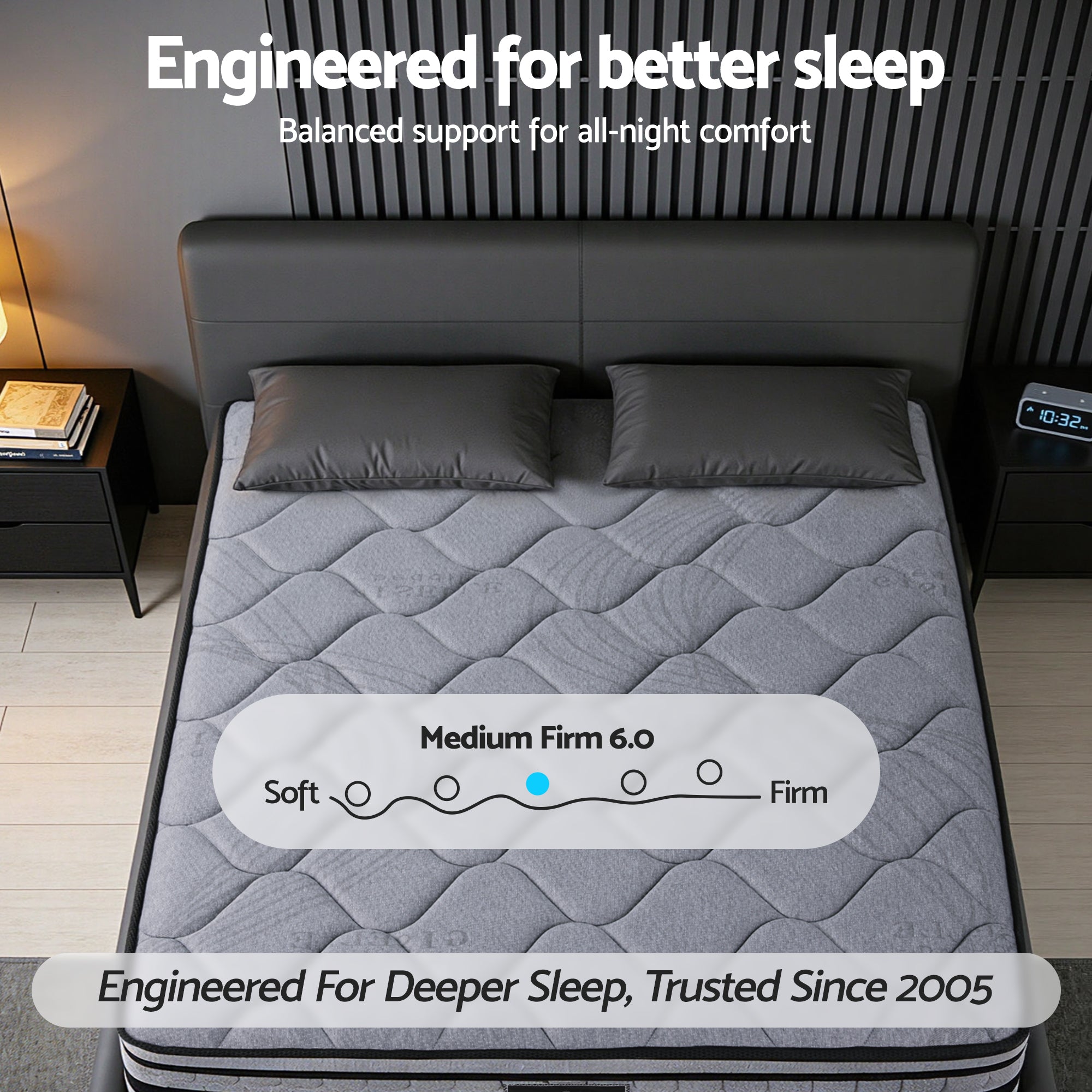 Giselle Bedding 34cm Queen Mattress Hybrid, Pocket Spring Bed Mattress