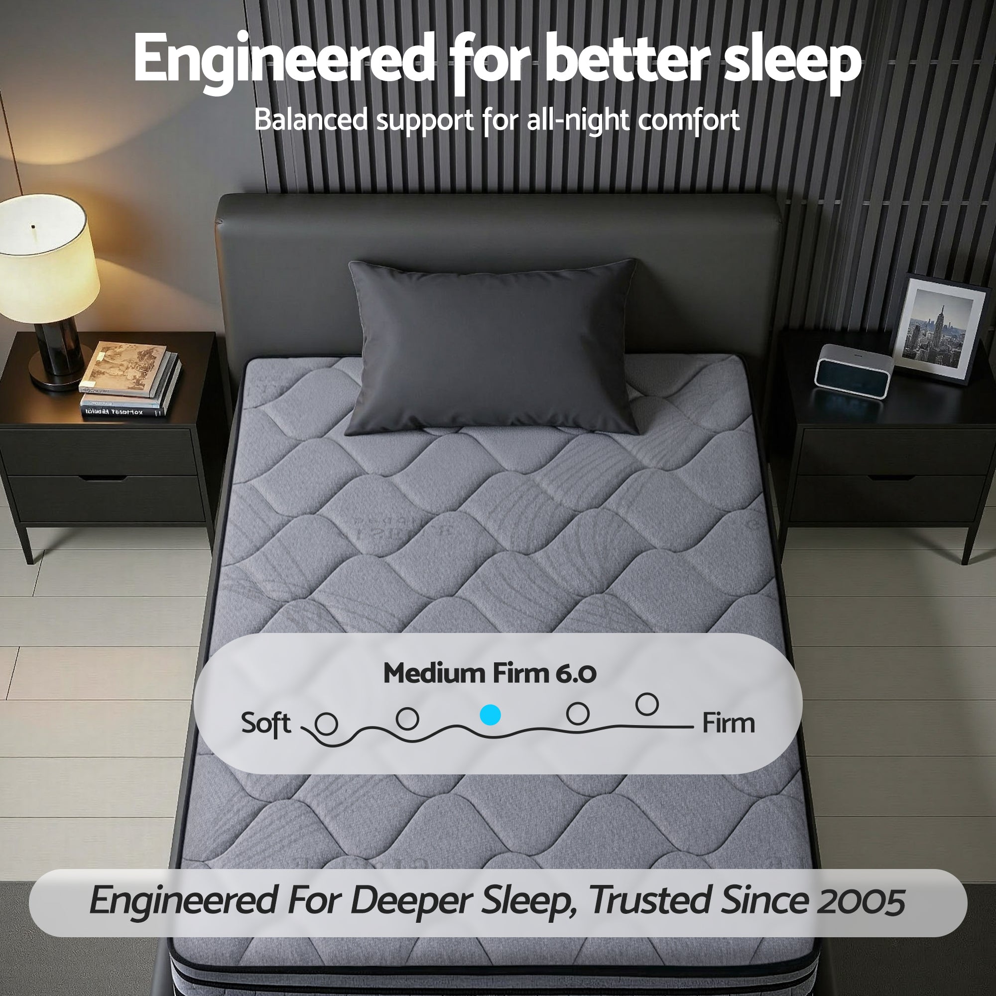 Giselle Bedding 34cm Single Mattress Hybrid, Pocket Spring Bed Mattress