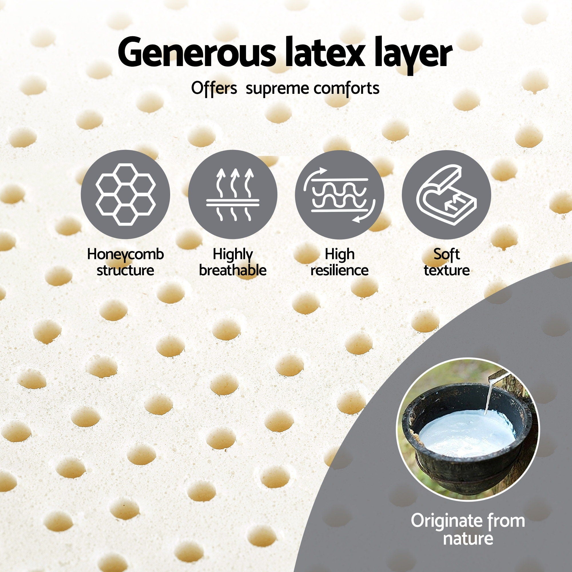 Giselle Bedding King Mattress 25cm Pocket Spring Latex Euro Top Medium Firm Bed